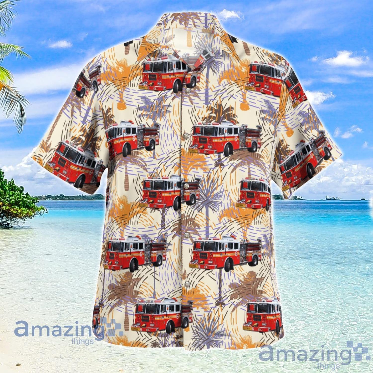 Manhattan New York FDNY Engine 6 Beekman Street Tigers Gift For Summer Hawaiian Shirt image Manhattan New York FDNY Engine 6 Beekman Street Tigers Gift For Summer Hawaiian Shirt Product Photo 2