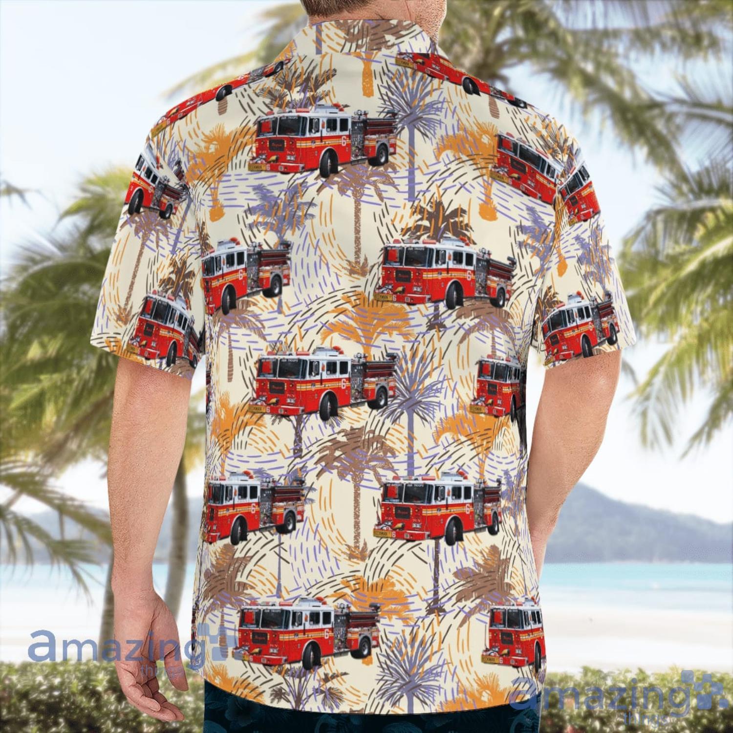 Manhattan New York FDNY Engine 6 Beekman Street Tigers Gift For Summer Hawaiian Shirt image Manhattan New York FDNY Engine 6 Beekman Street Tigers Gift For Summer Hawaiian Shirt Product Photo 4