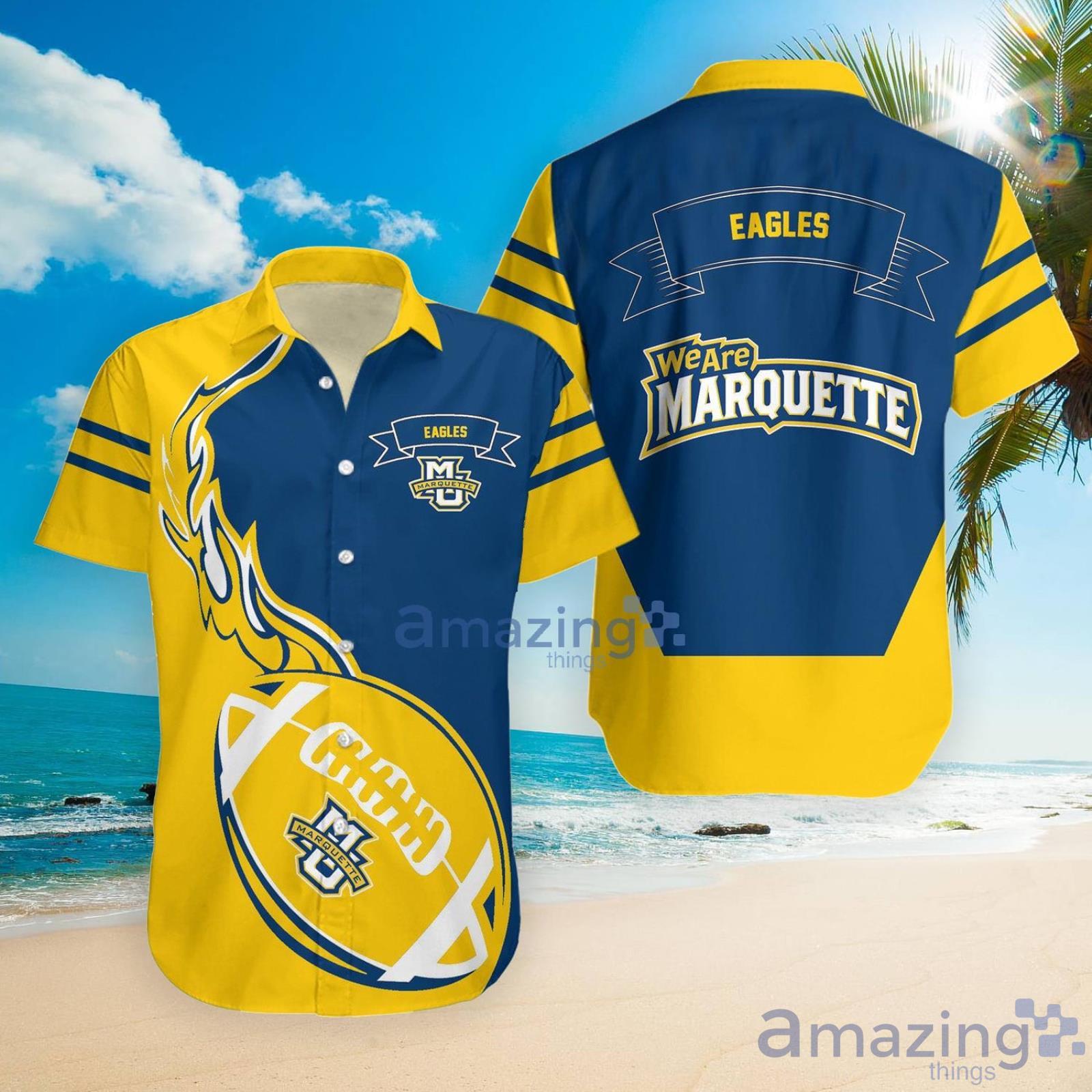 Available] New Custom Marquette Golden Eagles Jersey Blue