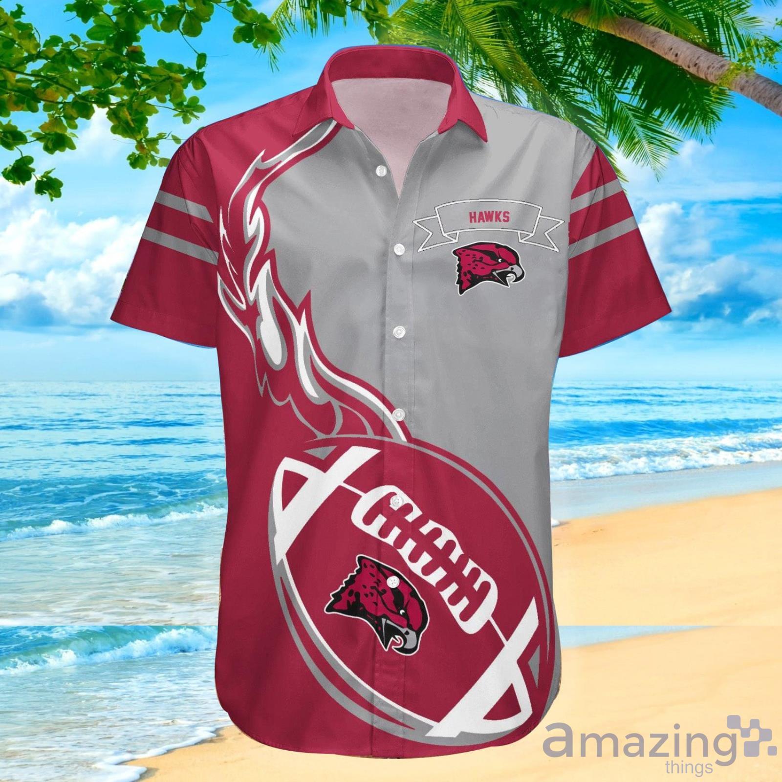 Maryland Eastern Shore Hawks Ncaa Flame Ball Hawaiian Shirt For Fans Product Photo 1