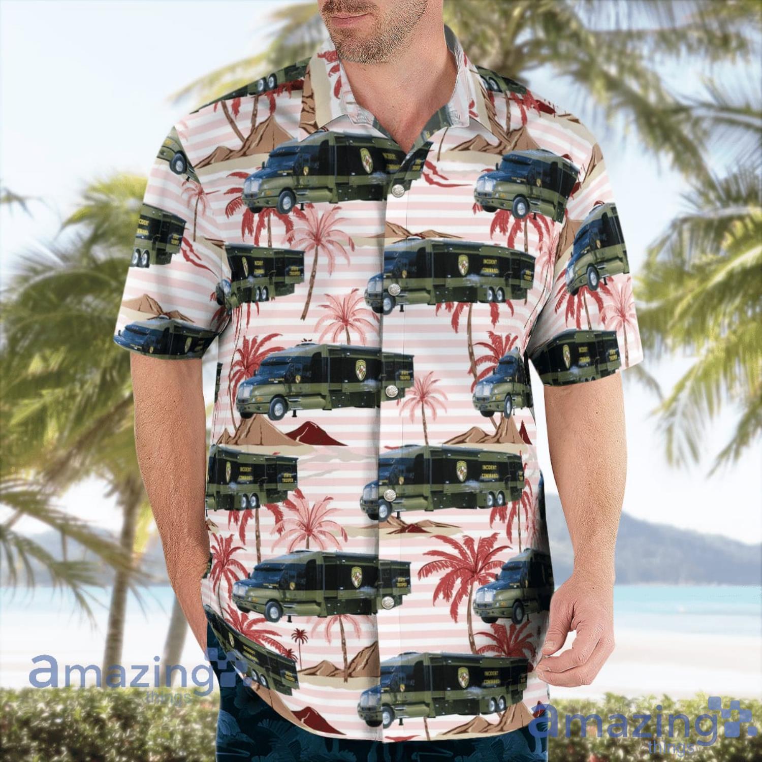 Maryland State Police Mobile Command Post Aloha Summer Gift Hawaiian Shirt image Maryland State Police Mobile Command Post Aloha Summer Gift Hawaiian Shirt Product Photo 3
