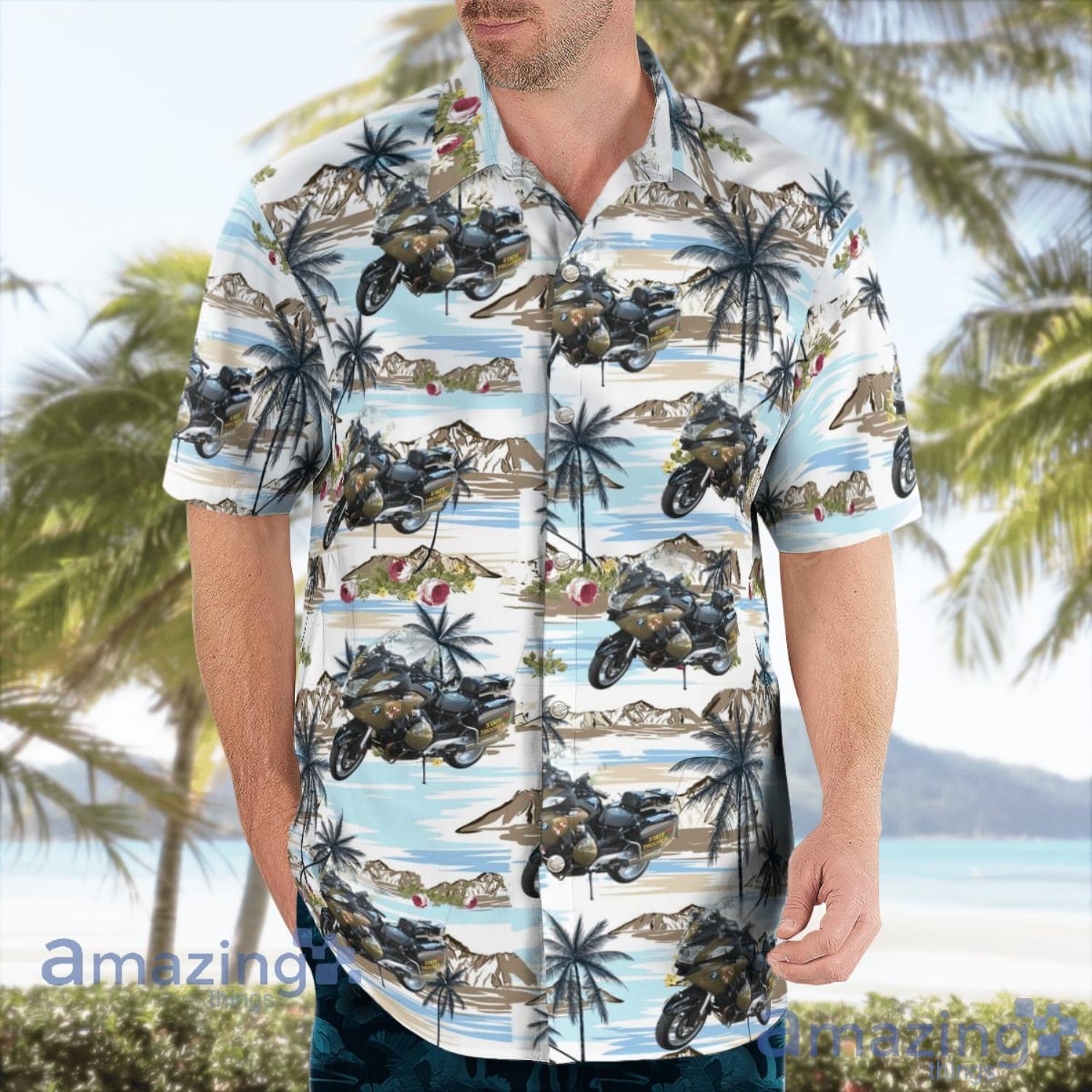 Maryland State Police Motor Unit Gift For Summer Hawaiian Shirt image Maryland State Police Motor Unit Gift For Summer Hawaiian Shirt Product Photo 3