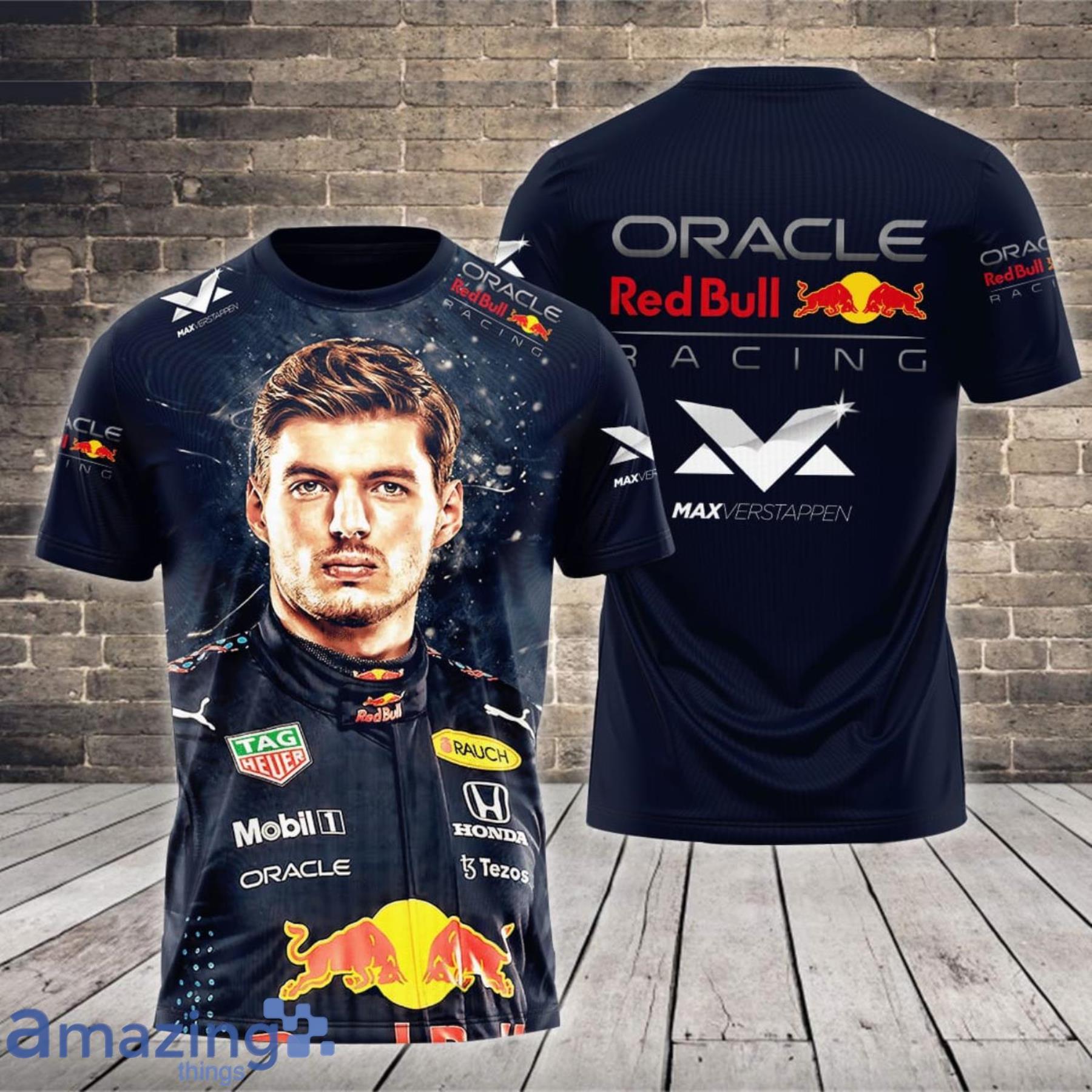 Algemeen Matrix Bewust Max Verstappen MV33 Oracle Red Bull F1 Racing Champion Navy All Over Print  3D T-Shirt