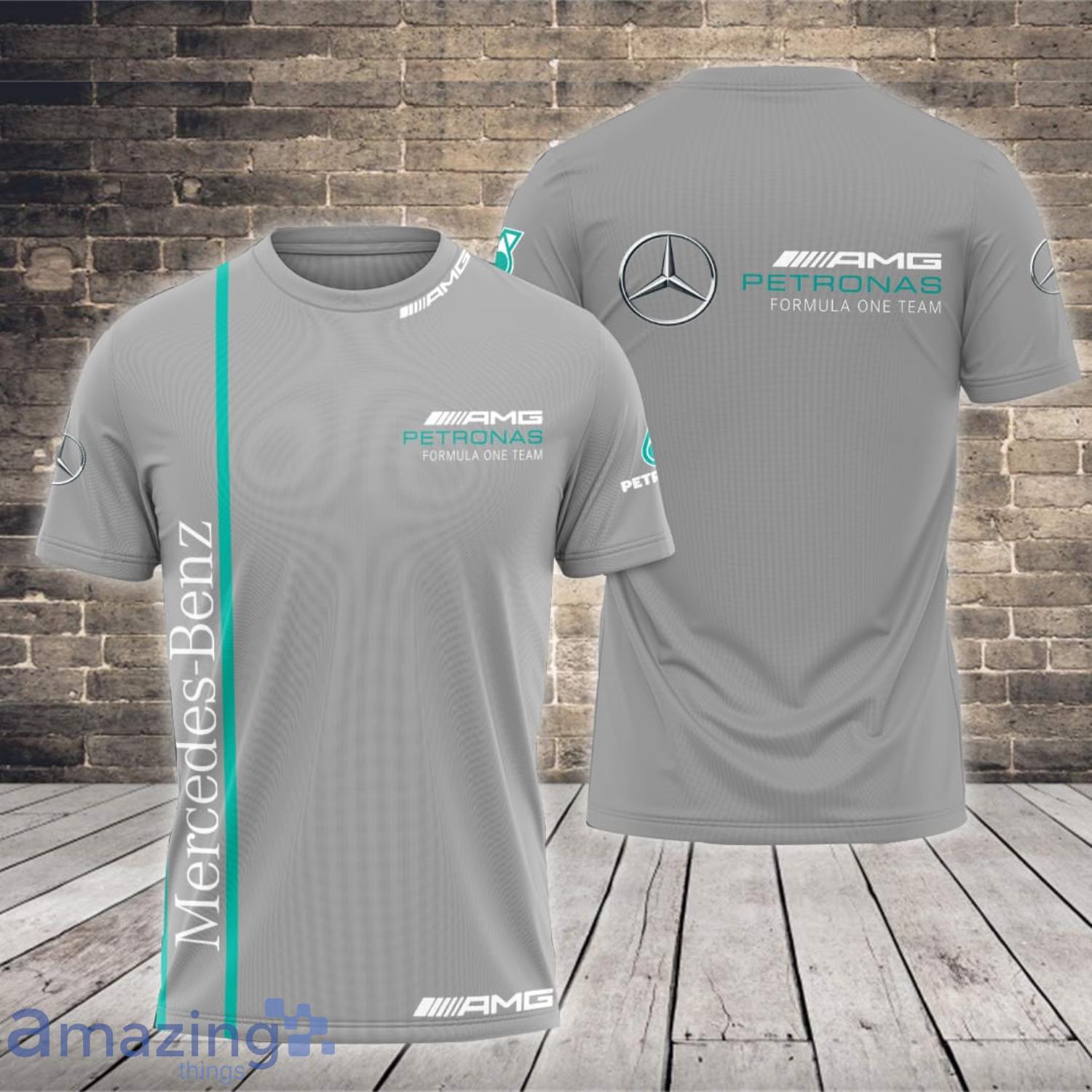 Mercedes AMG Petronas F1 Team Green Line Gray All Over Print 3D T-Shirt Product Photo 1