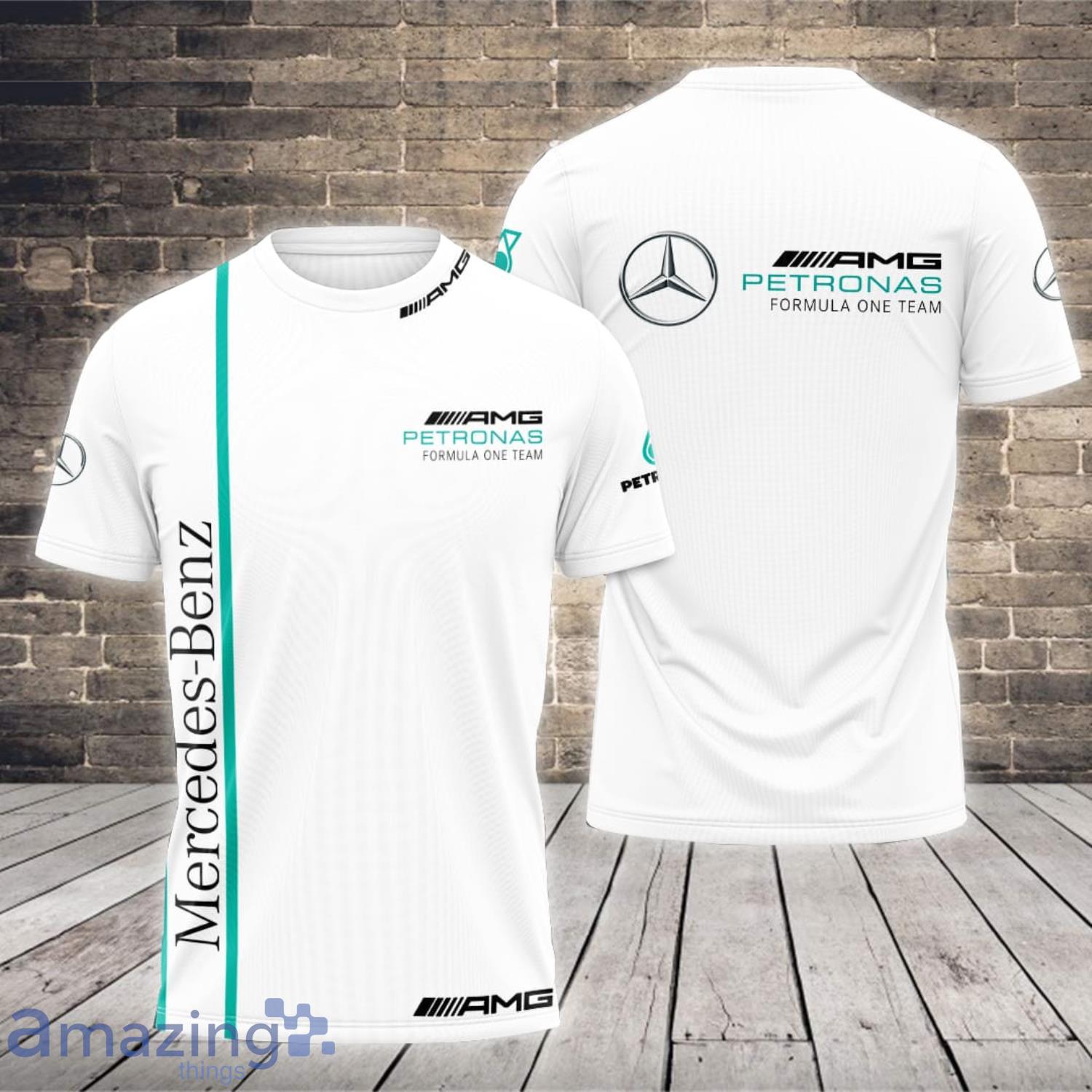 Mercedes AMG Petronas F1 Team Green Line White All Over Print 3D T-Shirt Product Photo 1