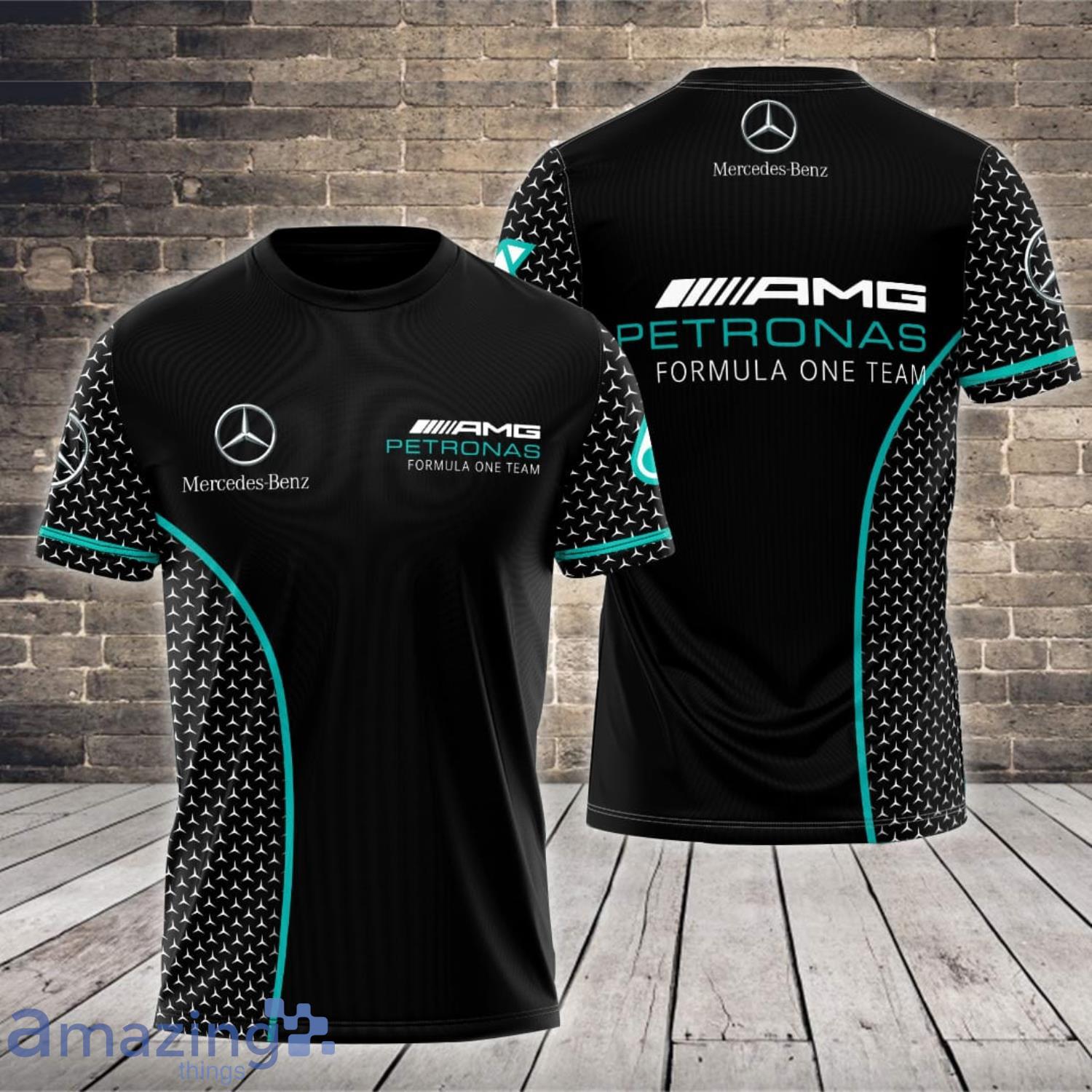 Mercedes AMG Petronas F1 Team Logo Black All Over Print 3D T-Shirt Product Photo 1 Mercedes AMG Petronas F1 Team Logo Black All Over Print 3D T-Shirt Product Photo 1