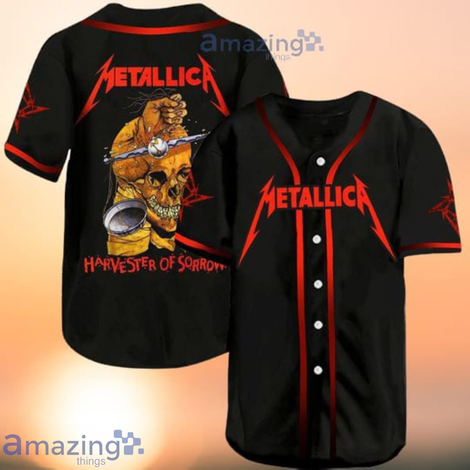 Metallic Harvester Of Sorrow Baseball Jersey Shirt