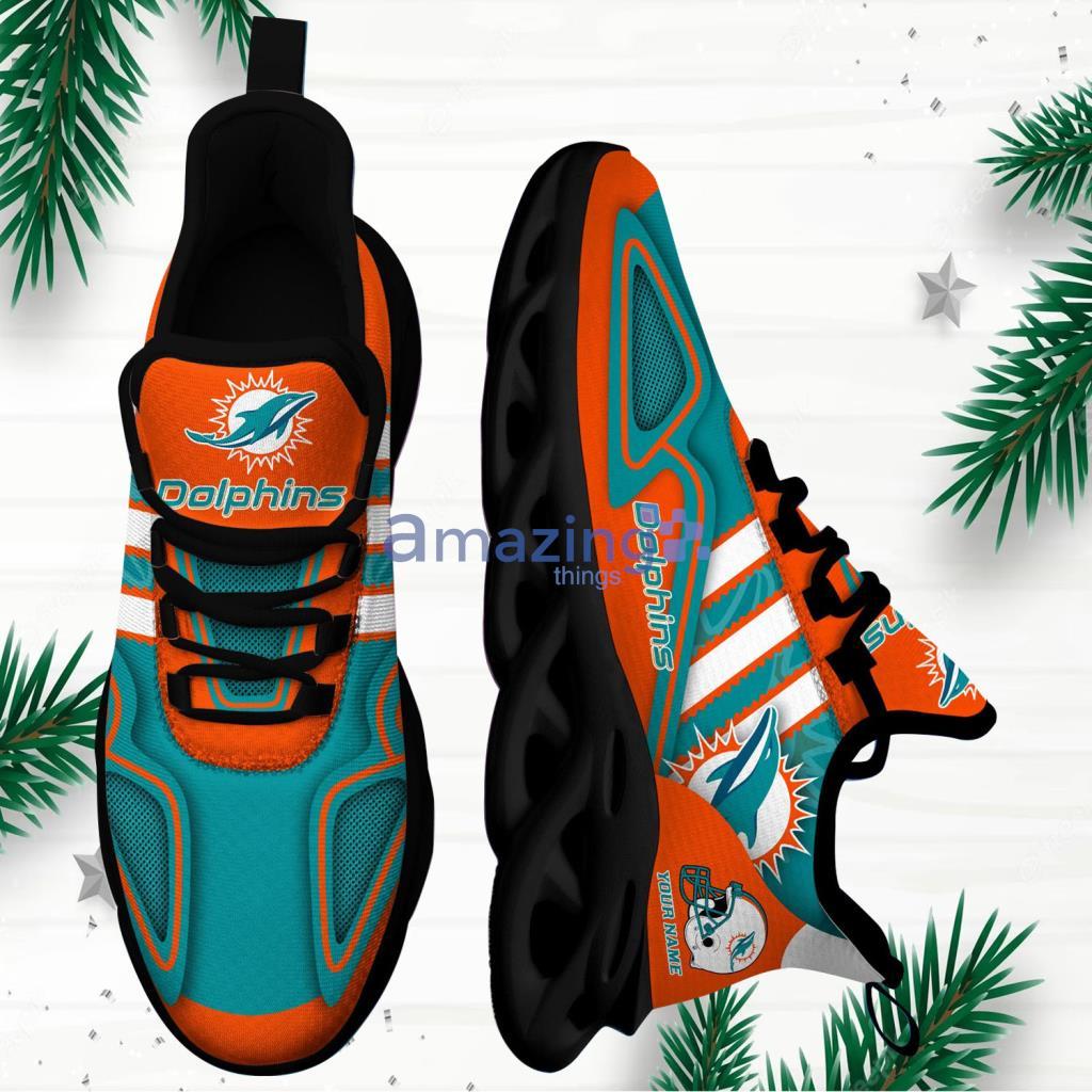 Miami Dolphins Custom Name NFL Neon Light Max Soul Shoes Gift For Fans  Running Sneaker - Freedomdesign