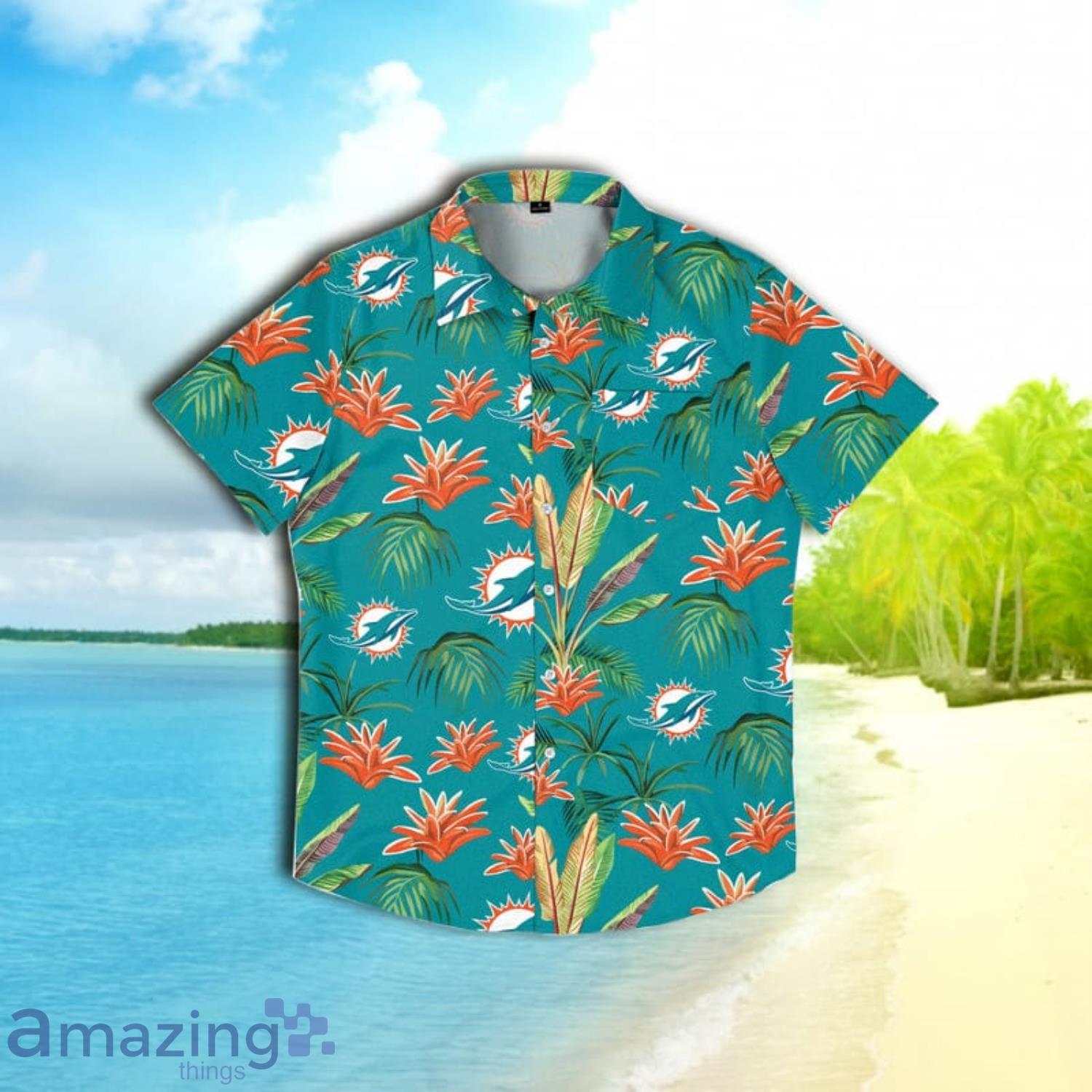 Miami Dolphins NFL Mens Victory Vacay Hawaiian Shirt - Freedomdesign