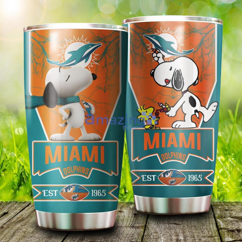 Miami Dolphins NFL Snoopy Tumbler