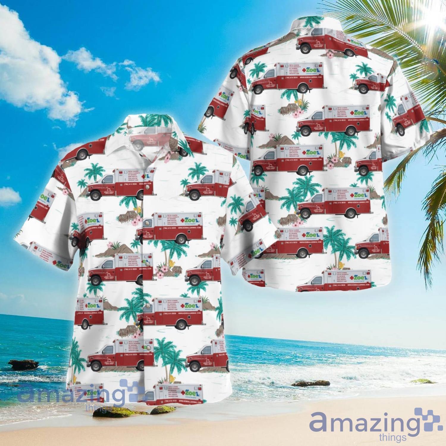Miami Florida Kendall Animal Medical Center Ambulance Aloha Summer Gift Hawaiian Shirt Product Photo 1 Miami Florida Kendall Animal Medical Center Ambulance Aloha Summer Gift Hawaiian Shirt Product Photo 1