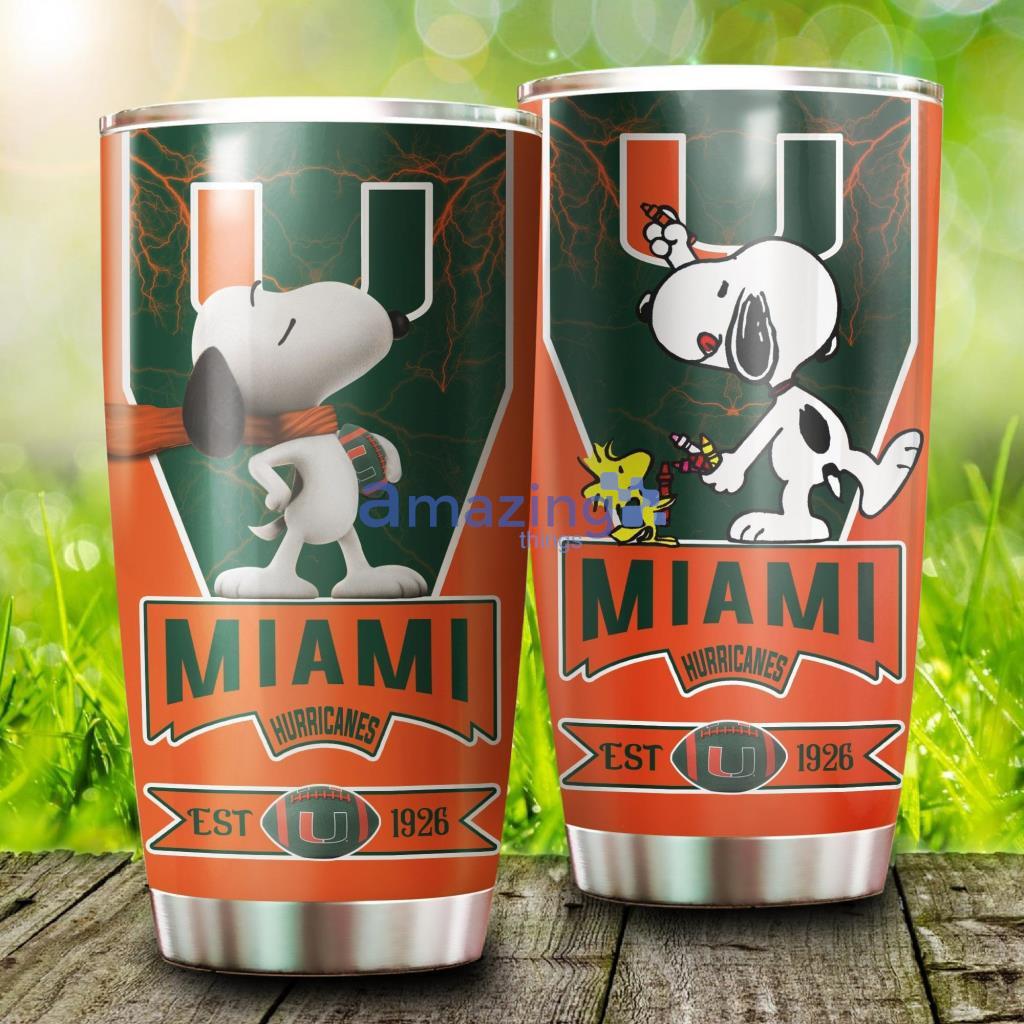 Miami Hurricanes Snoopy  Tumbler - 1
