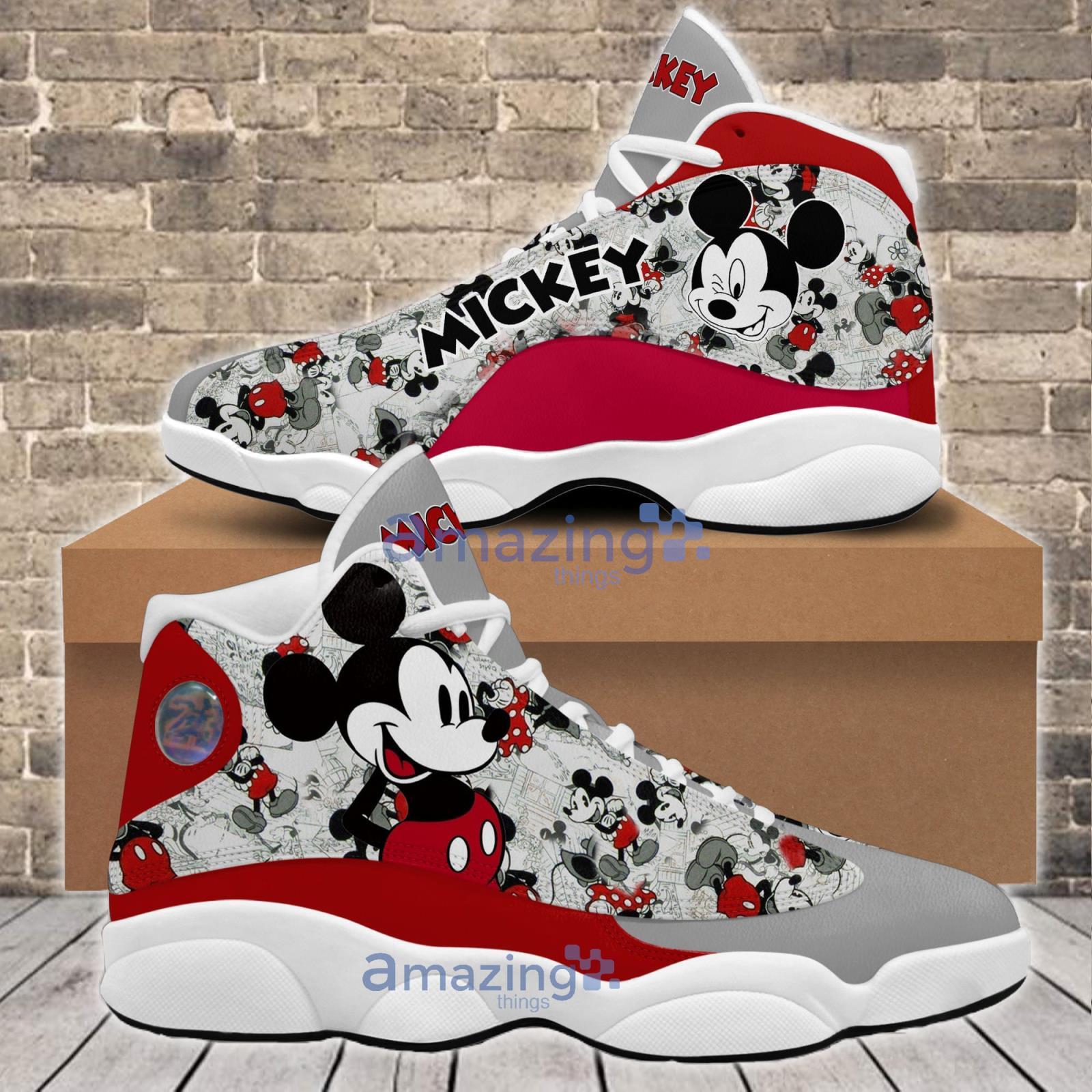 Louis Vuitton Mickey Mouse Air Jordan 13 Sneakers Shoes - Muranotex Store