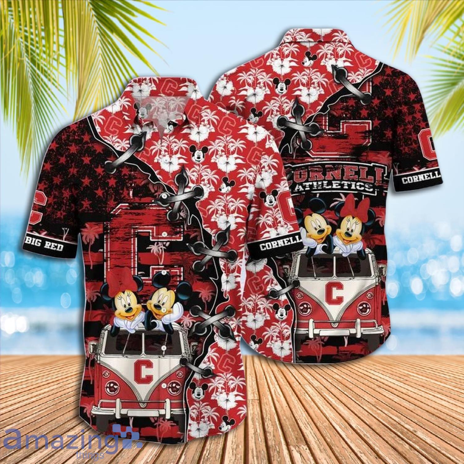 Mickey Mouse Cornell Big Red NCAA Short Sleeve Hawaiian Shirt Gift For Fans Product Photo 1