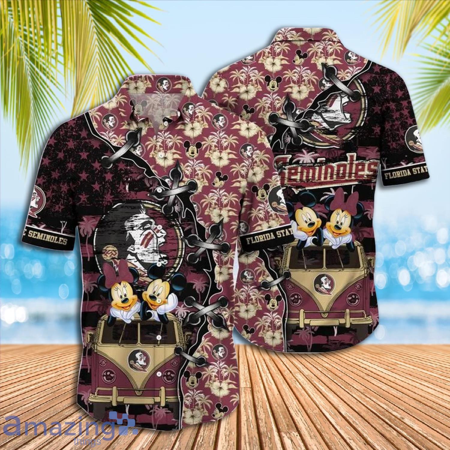 Mickey Mouse Florida State Seminoles NCAA Short Sleeve Hawaiian Shirt Gift For Fans Product Photo 1