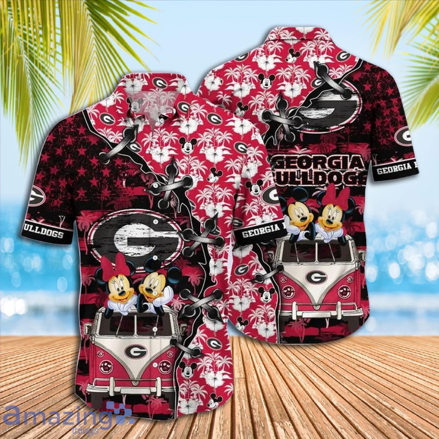 Mickey Mouse Georgia Bulldogs NCAA Short Sleeve Hawaiian Shirt Gift For Fans Product Photo 1