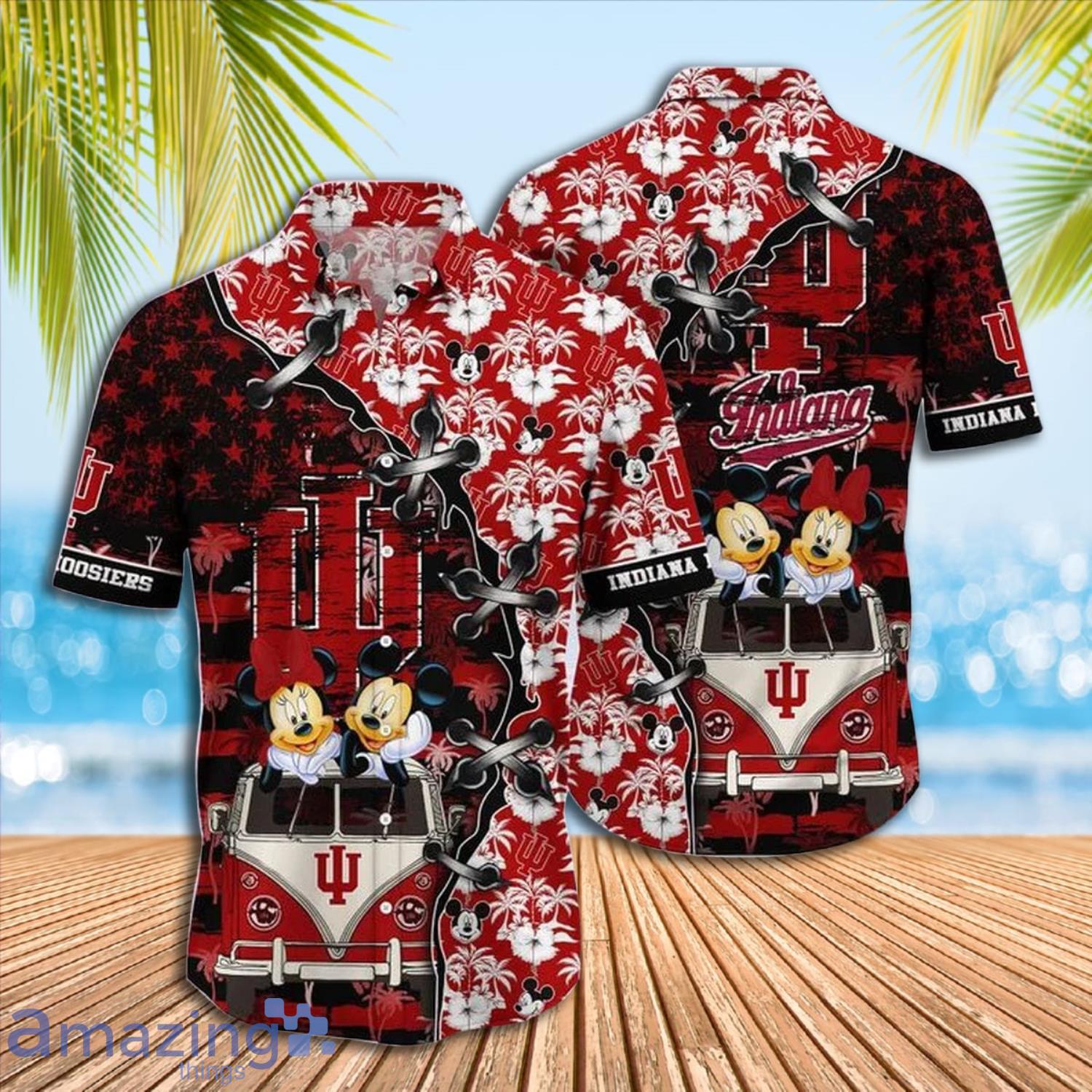 Mickey Mouse Indiana Hoosiers NCAA Short Sleeve Hawaiian Shirt Gift For Fans Product Photo 1