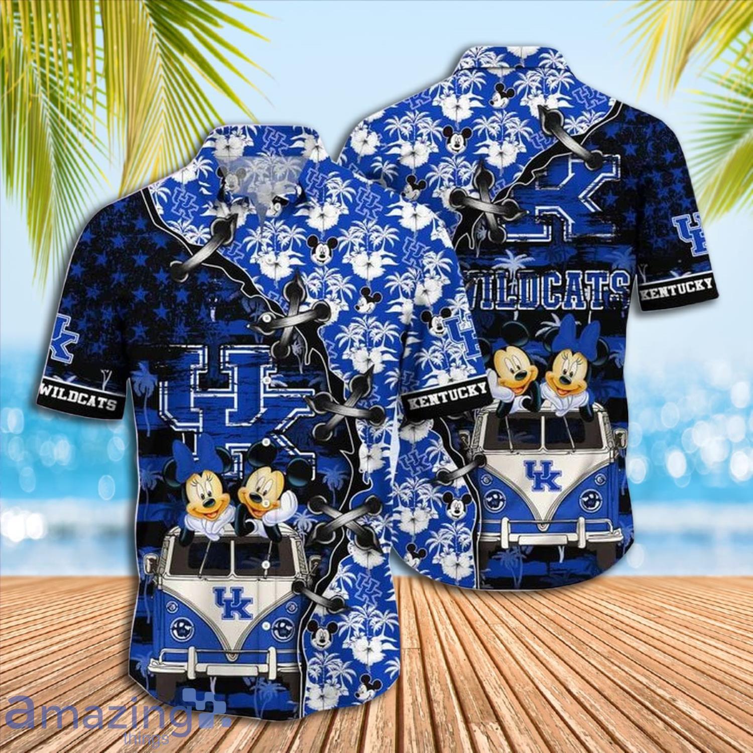Mickey Mouse Kentucky Wildcats NCAA Short Sleeve Hawaiian Shirt Gift For Fans Product Photo 1