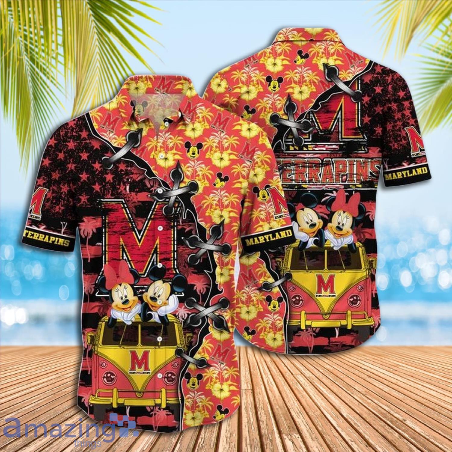 Mickey Mouse Maryland Terrapins NCAA Short Sleeve Hawaiian Shirt Gift For Fans Product Photo 1