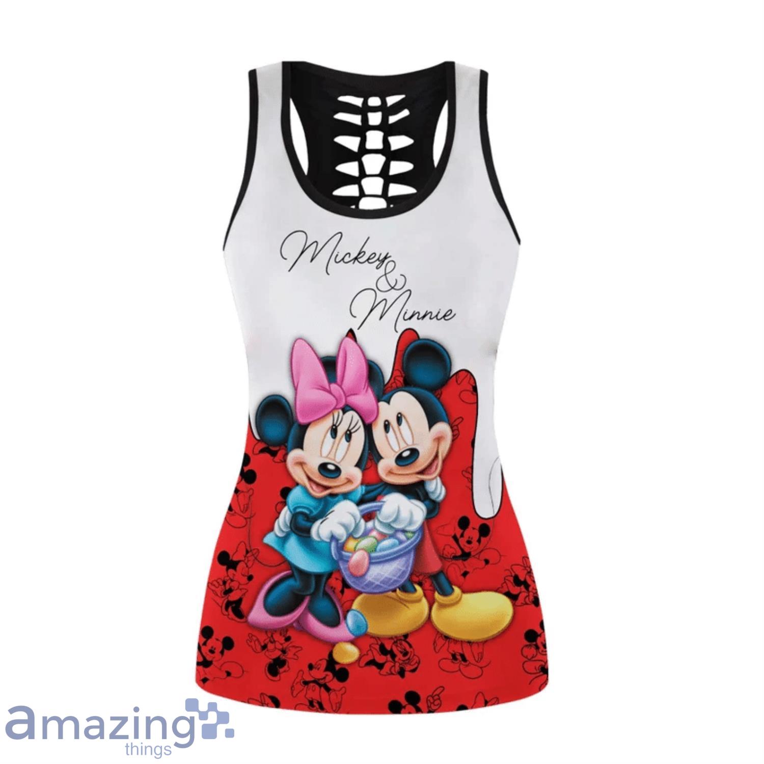 Minnie Mouse Mickey Mouse Combo Leggings And Hollow Tank Top