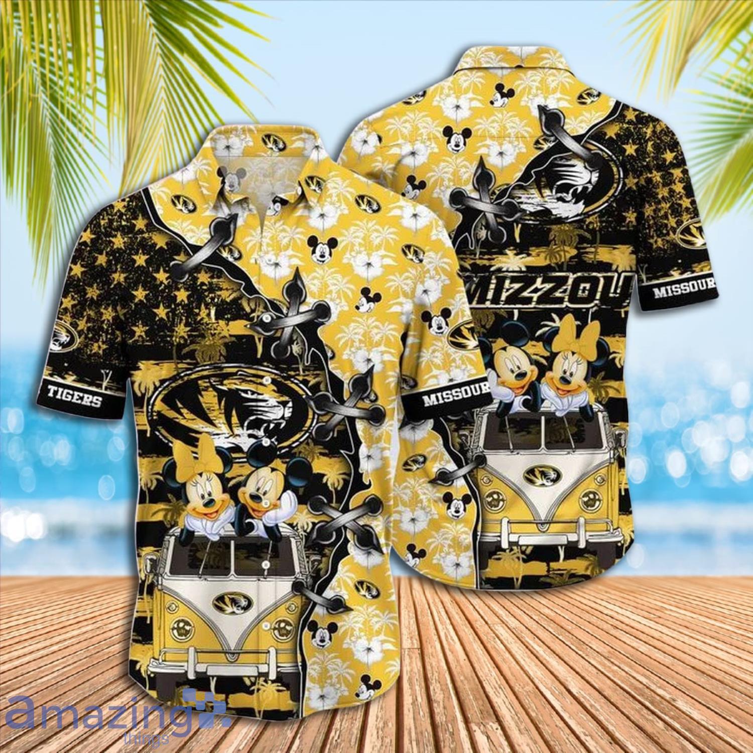 Mickey Mouse Missouri Tigers NCAA Short Sleeve Hawaiian Shirt Gift For Fans Product Photo 1
