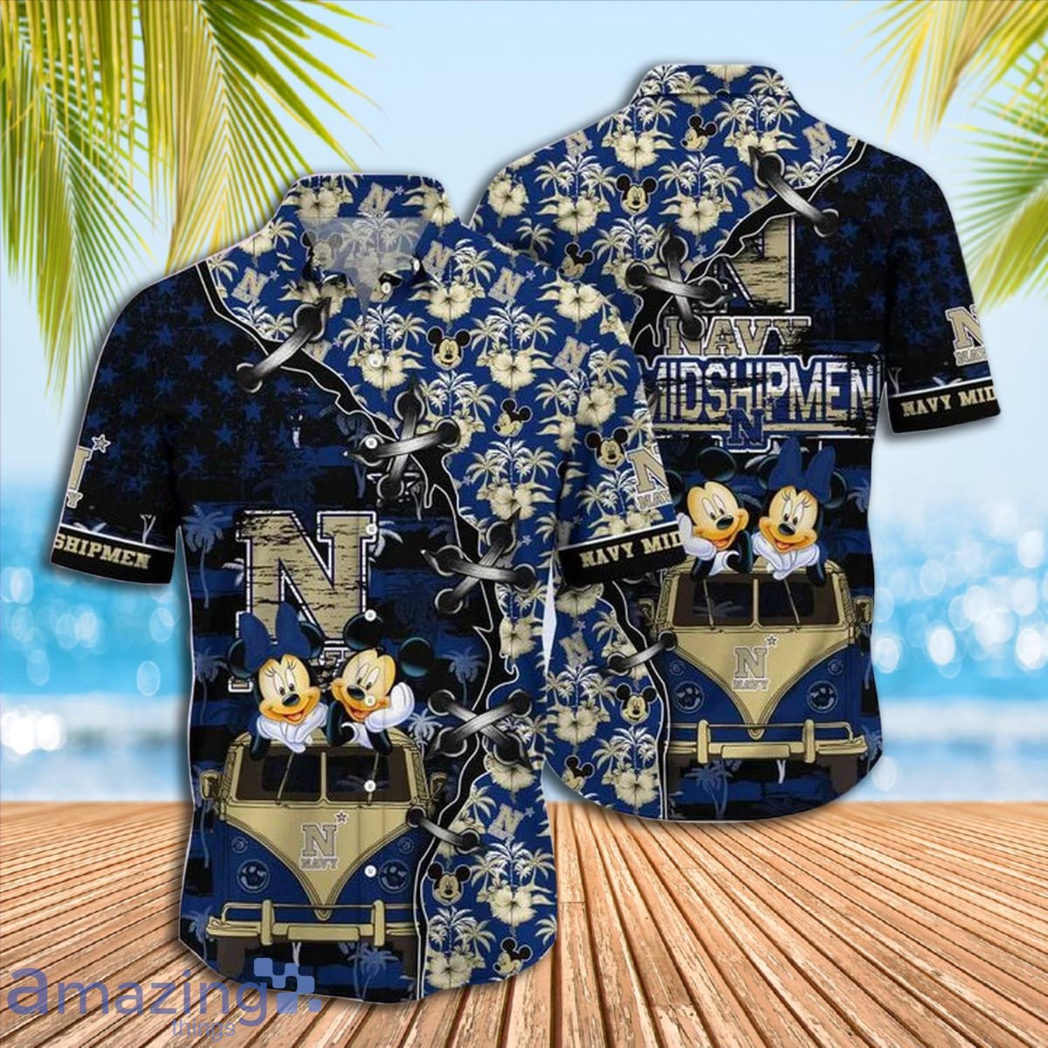 Mickey Mouse Navy Midshipmen NCAA Short Sleeve Hawaiian Shirt Gift For Fans Product Photo 1