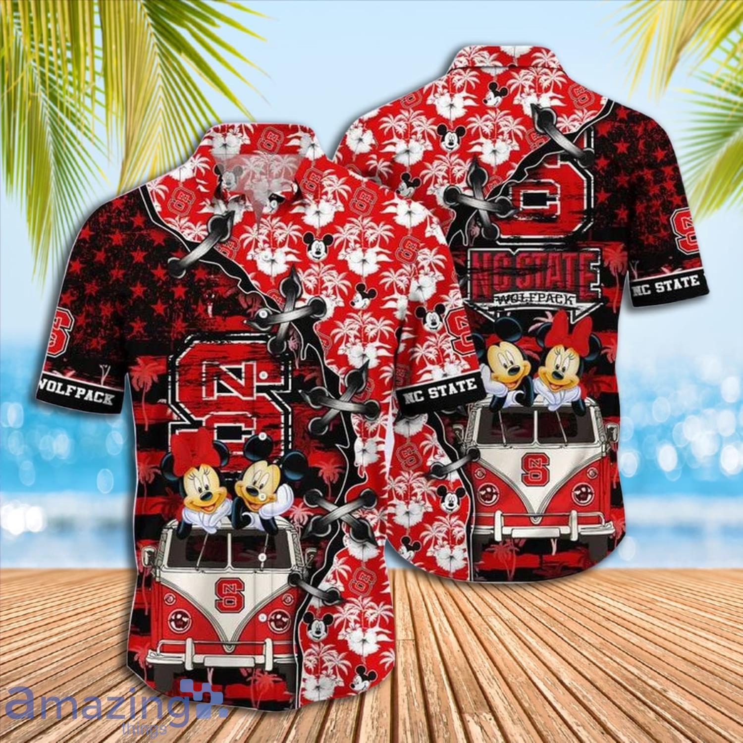 Mickey Mouse NC State Wolfpack NCAA Short Sleeve Hawaiian Shirt Gift For Fans Product Photo 1