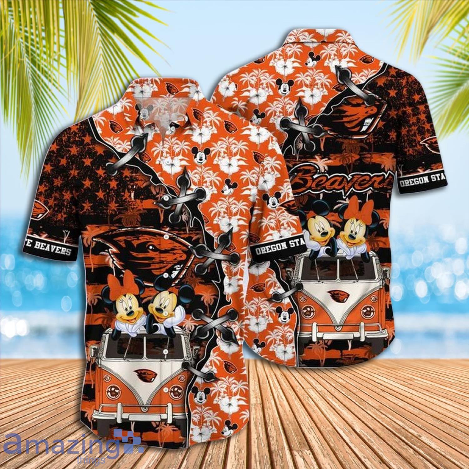 Mickey Mouse Oregon State Beavers NCAA Short Sleeve Hawaiian Shirt Gift For Fans Product Photo 1
