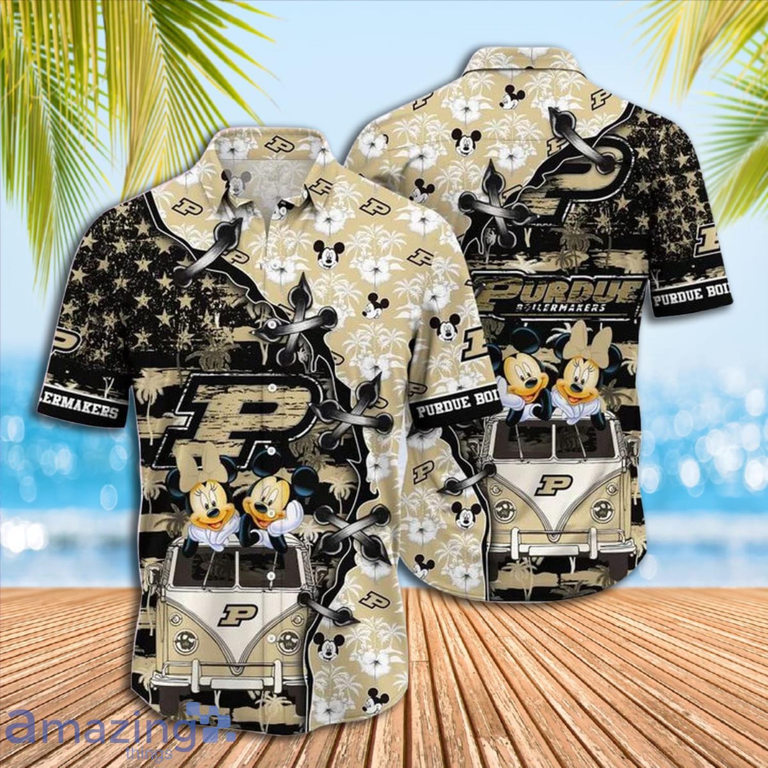 Mickey Mouse Purdue Boilermakers NCAA Short Sleeve Hawaiian Shirt Gift For Fans Product Photo 1