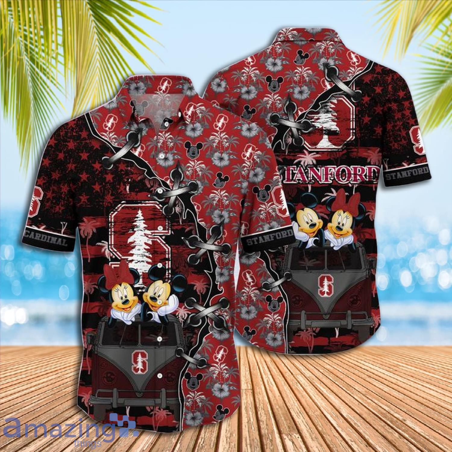 Mickey Mouse Stanford Cardinal NCAA Short Sleeve Hawaiian Shirt Gift For Fans Product Photo 1