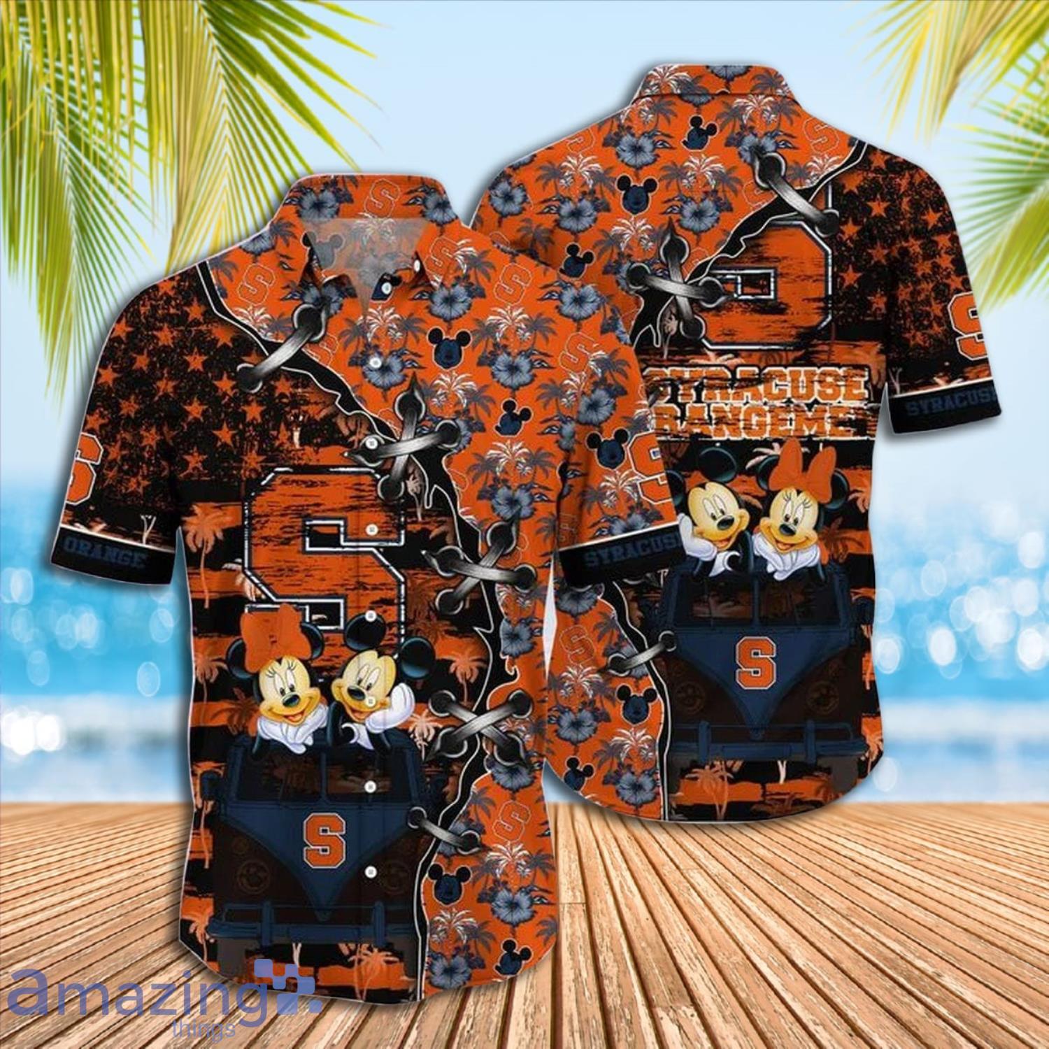 Mickey Mouse Syracuse Orange NCAA Short Sleeve Hawaiian Shirt Gift For Fans Product Photo 1