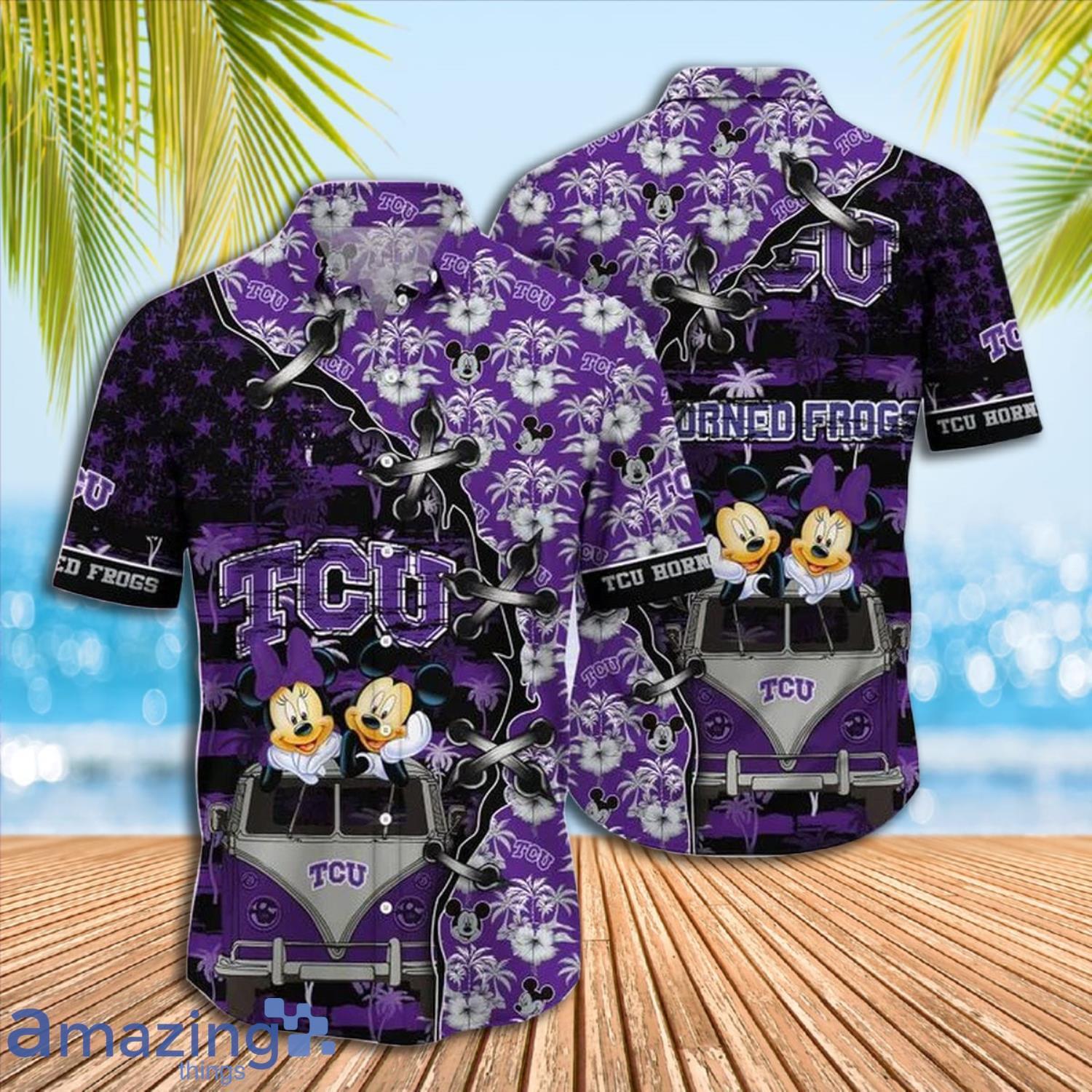 Mickey Mouse TCU Horned Frogs NCAA Short Sleeve Hawaiian Shirt Gift For Fans Product Photo 1