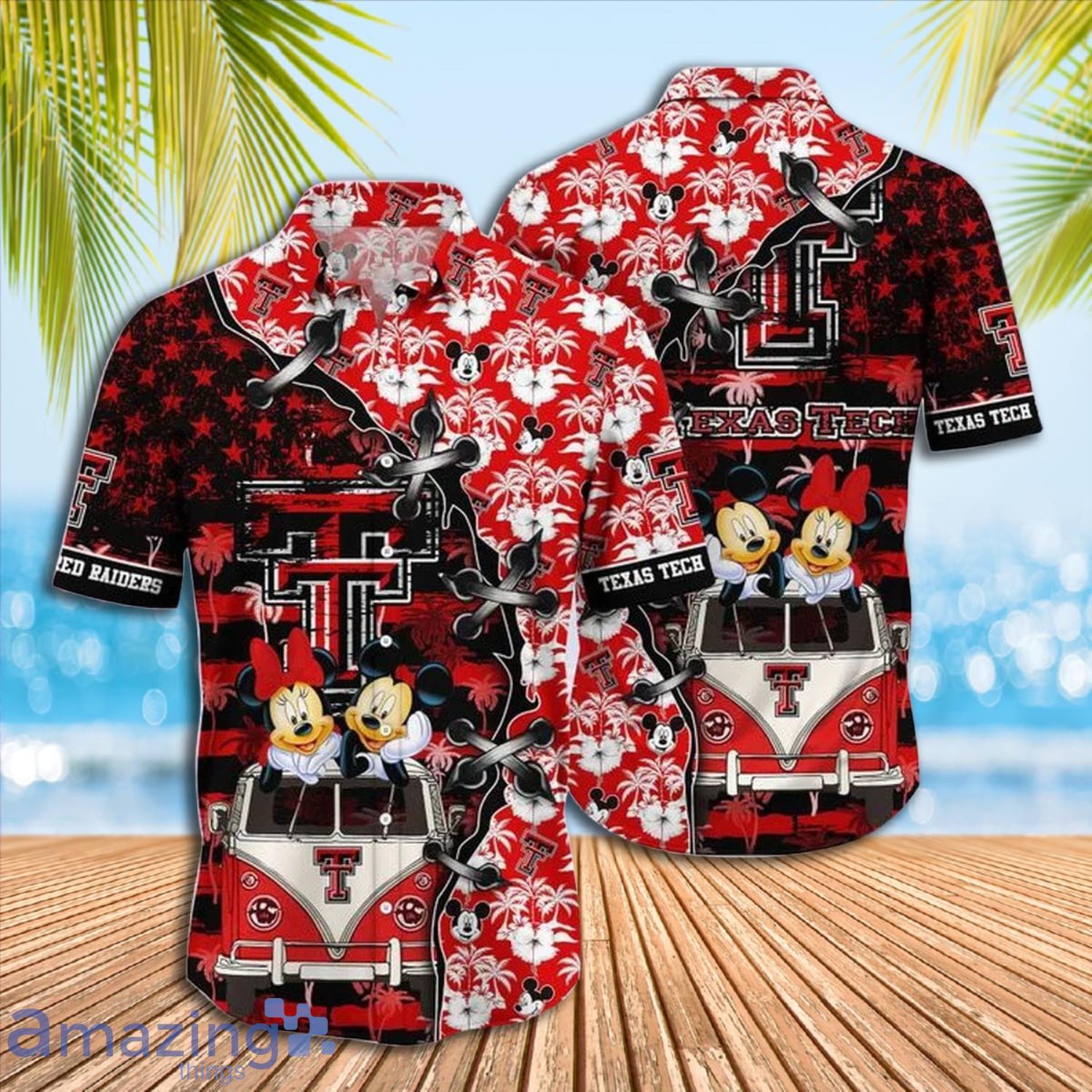 Mickey Mouse Texas Tech Red Raiders NCAA Short Sleeve Hawaiian Shirt Gift For Fans Product Photo 1