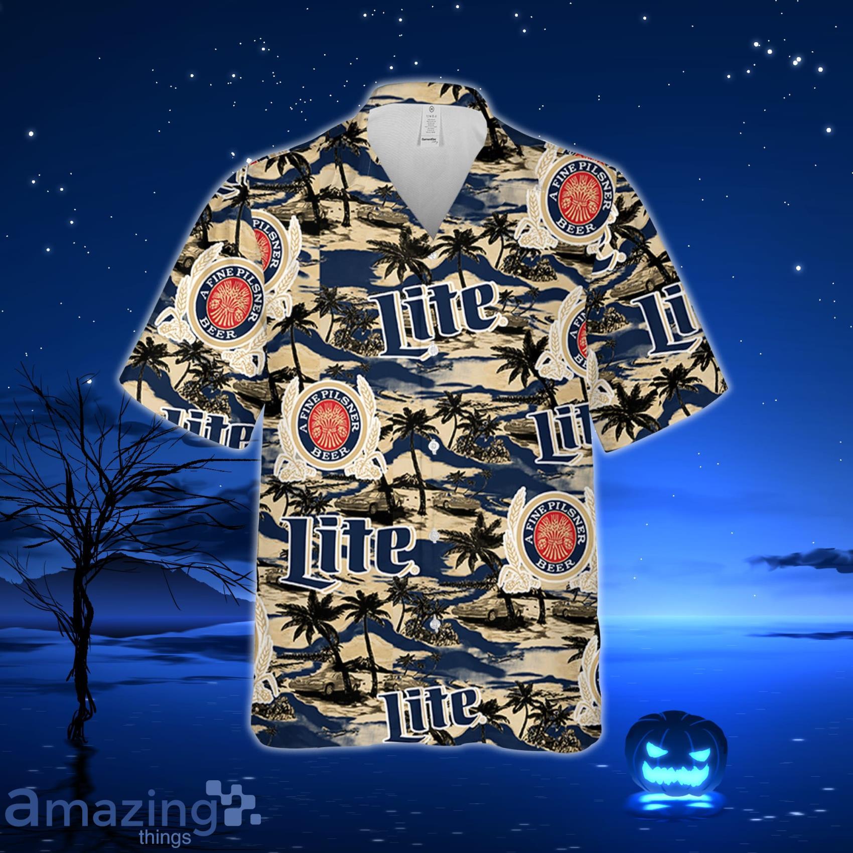 Miller Lite Hawaiian Sea Island Pattern Shirt, Hawaii Beer Shirt, Miller  Lite Hawaiian Summer Shirt, Miller Lite Aloha Shirt - Trendy Aloha