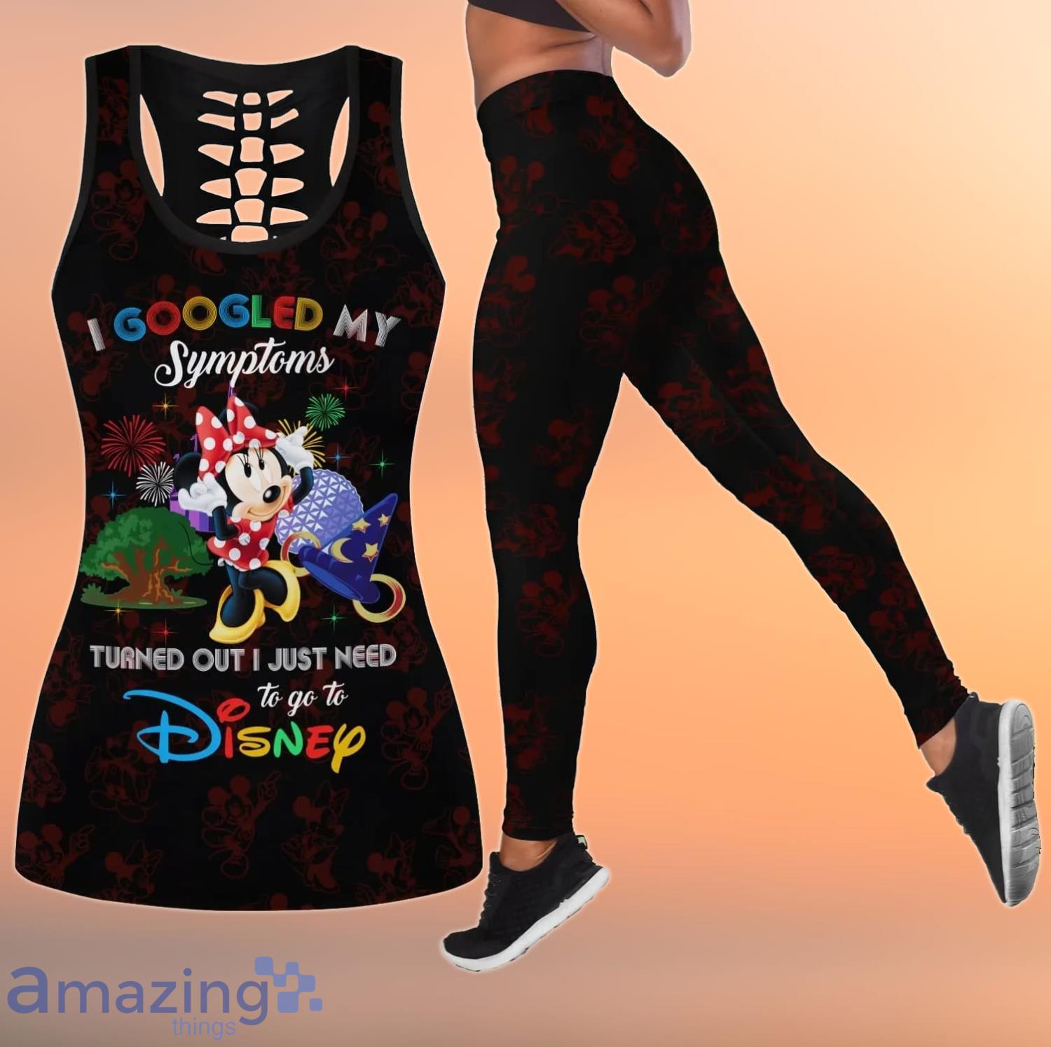 Minie Googled Disney Cartoon Lover Combo Leggings And Hollow Tank Top Product Photo 1 Minie Googled Disney Cartoon Lover Combo Leggings And Hollow Tank Top Product Photo 1