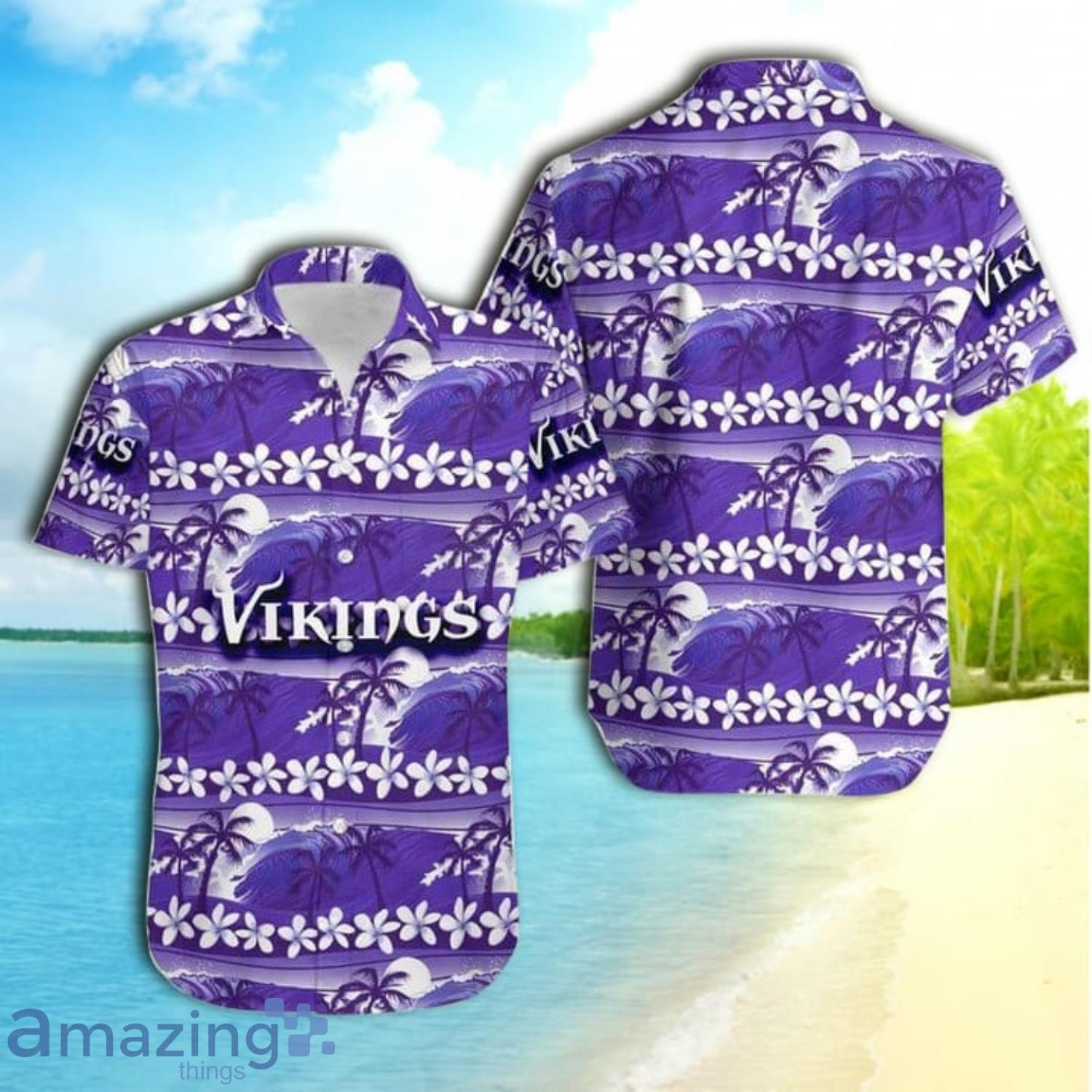 Minnesota Vikings Coconut Trees Nfl Gift For Fan Hawaii Shirt Product Photo 1