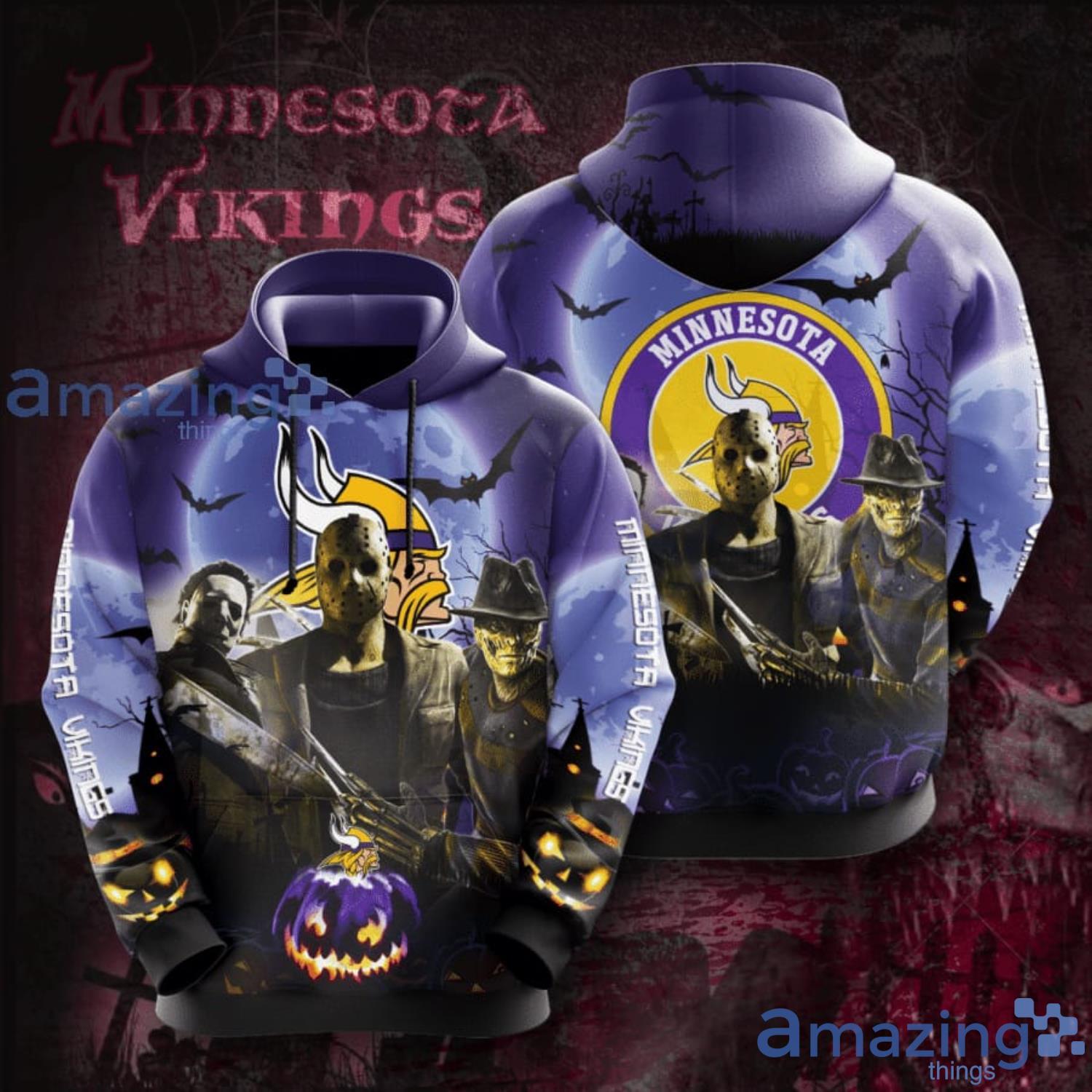 Minnesota Vikings Jason Voorhees Night Pullover Halloween Hoodie