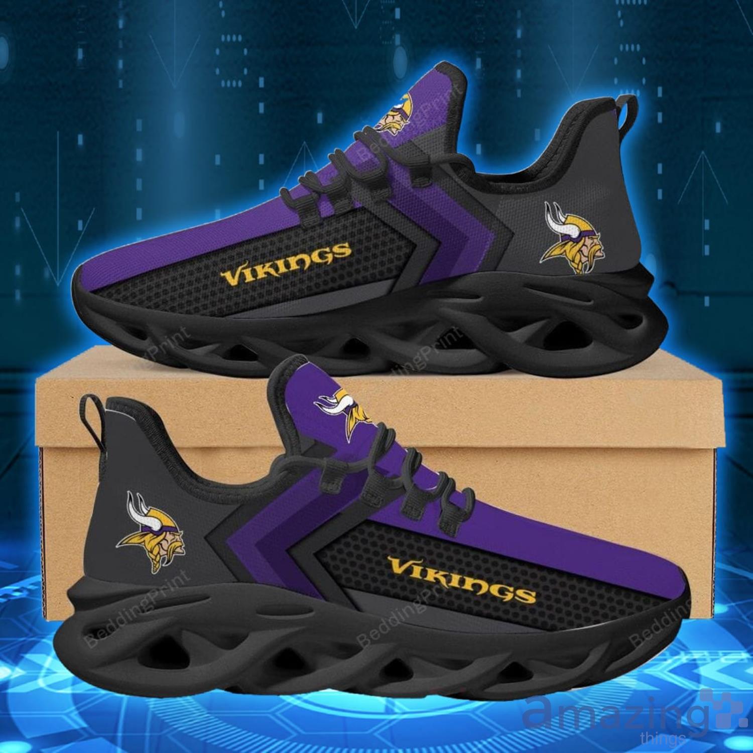 Minnesota Vikings NFL Black Purple Max Soul Shoes Sport Shoes For Men And Women Product Photo 1