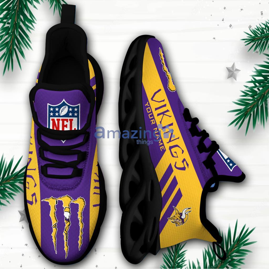 Minnesota Vikings NFL Custom Name Football Max Soul Shoes - Minnesota Vikings NFL Custom Name Football Max Soul Shoes