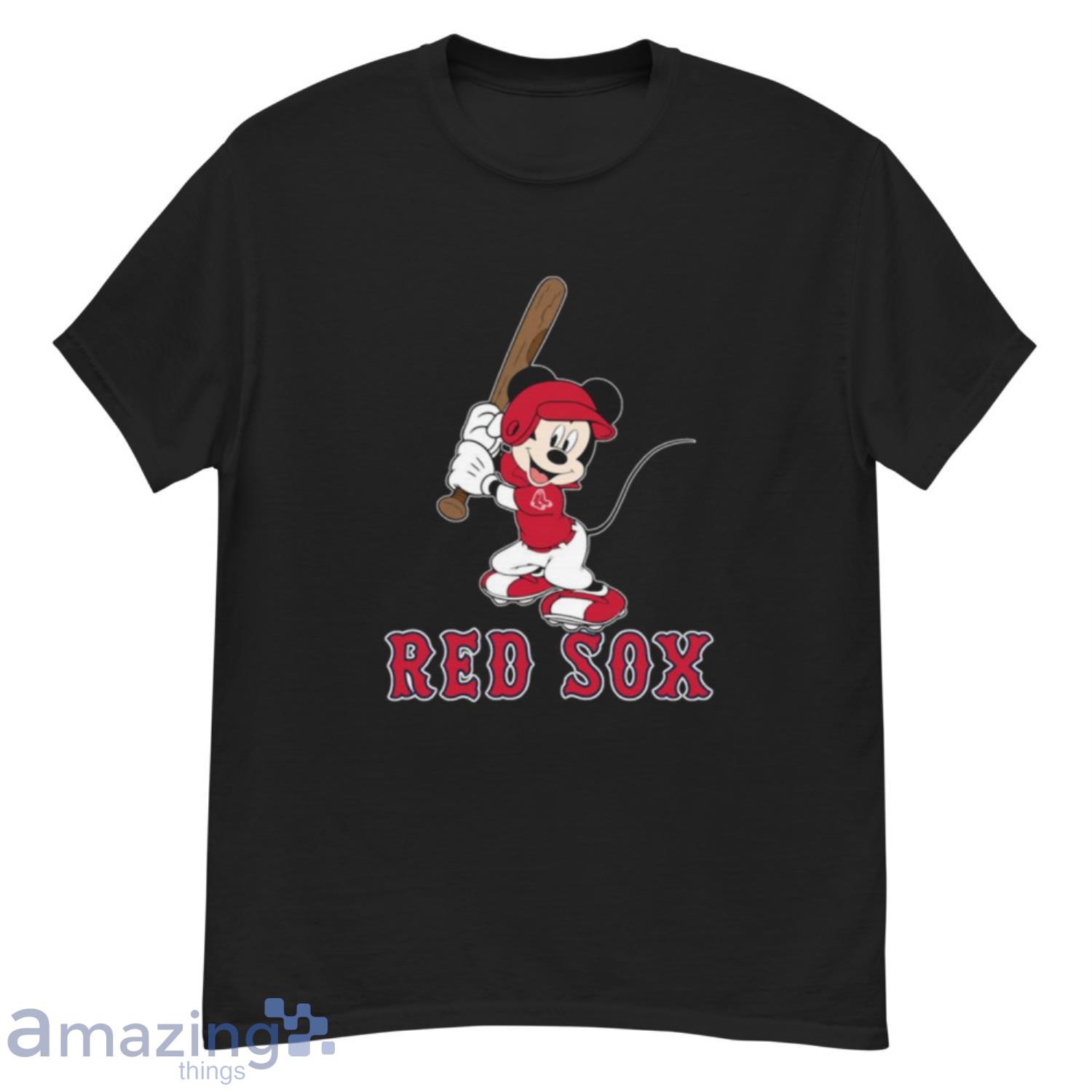 MLB Baseball Boston Red Sox Cheerful Mickey Mouse Shirt