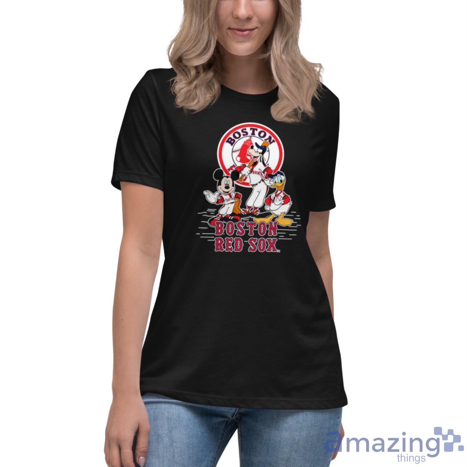 MLB Boston Red Sox Mickey Mouse Donald Duck Goofy Baseball T Shirt T Shirt