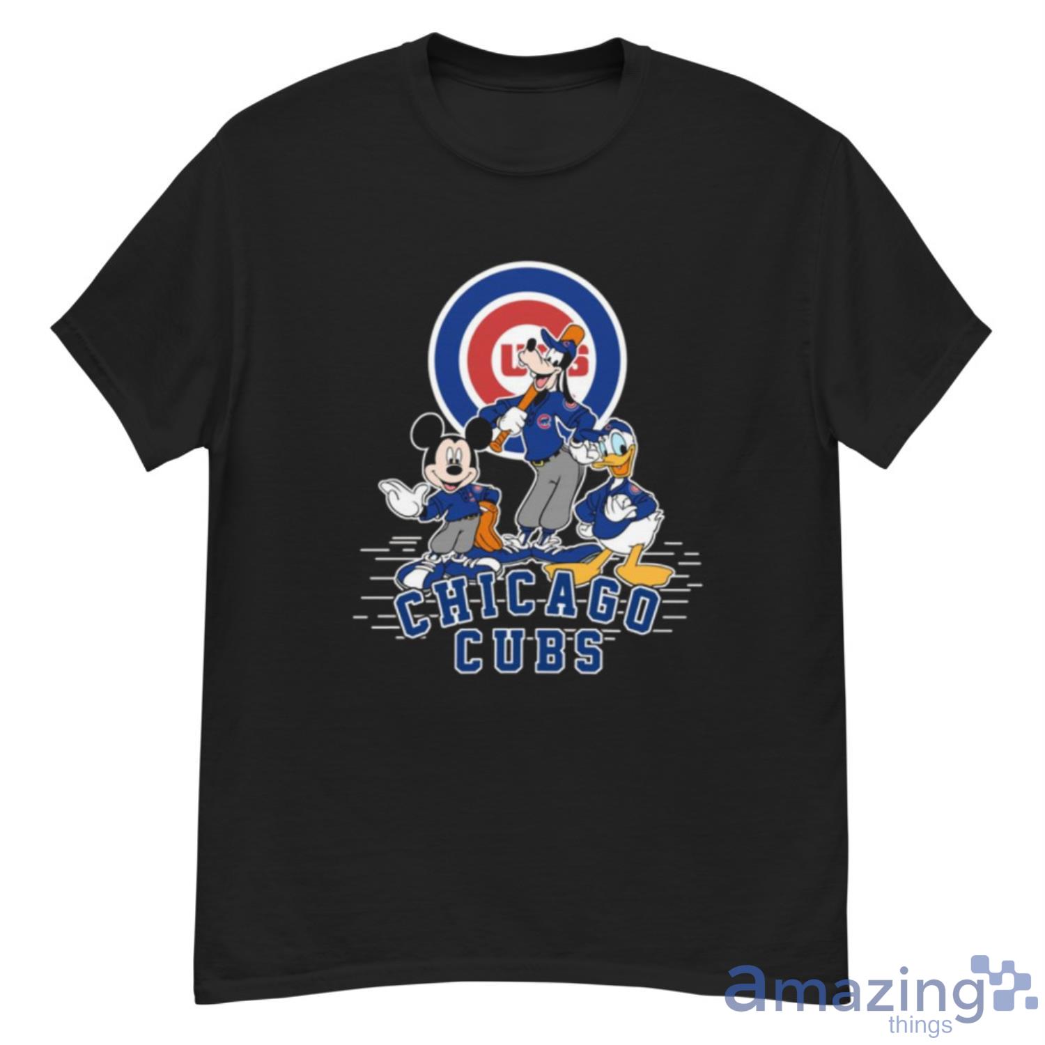 MLB Chicago Cubs Mickey Mouse Donald Duck Goofy Baseball T Shirt T