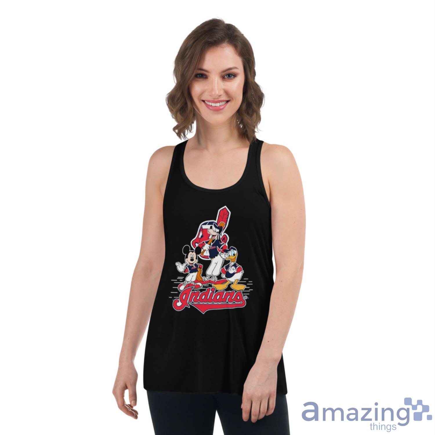 MLB Cleveland Indians Mickey Mouse Donald Duck Goofy Baseball T Shirt T  Shirt