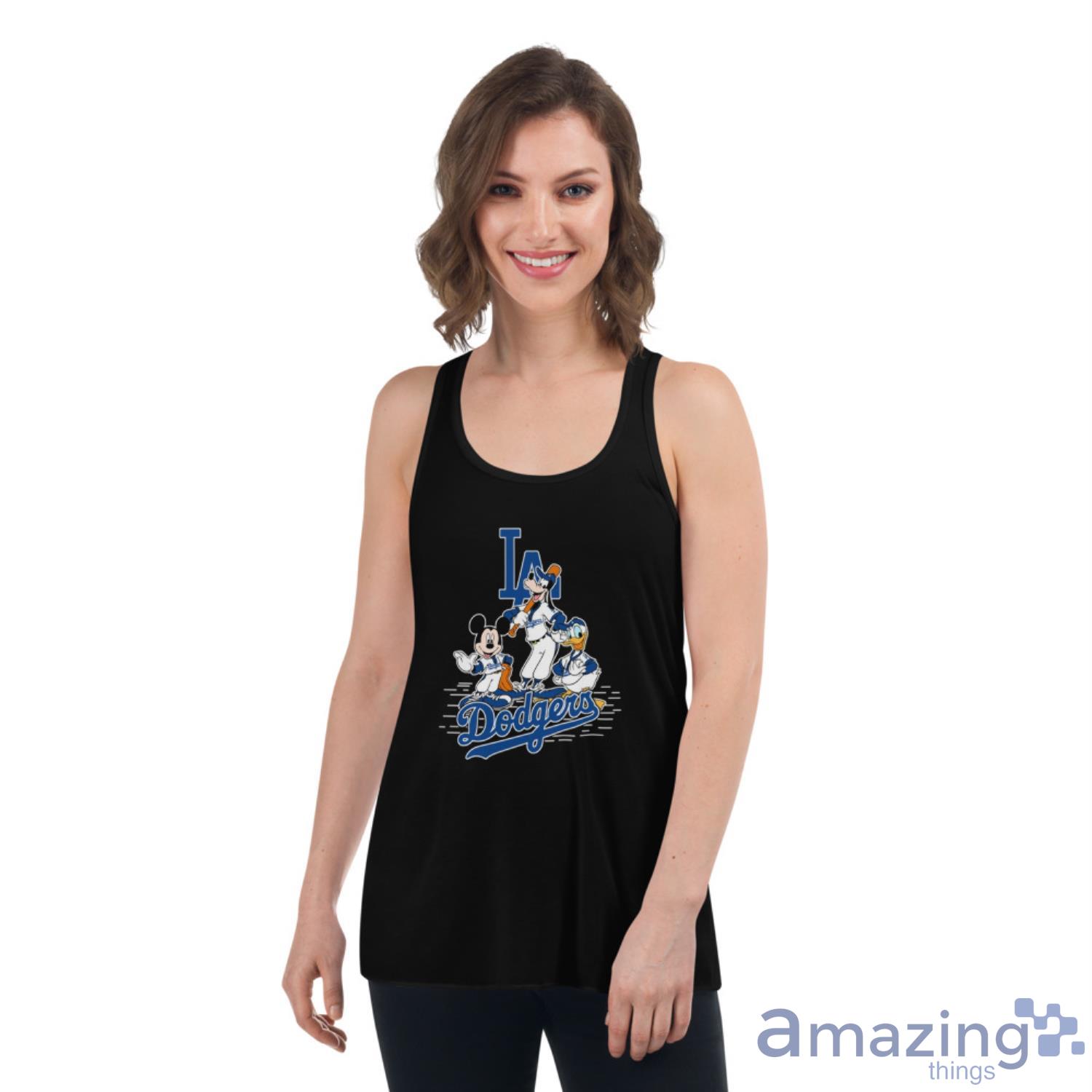 Los Angeles Dodgers Mickey Donald And Goofy Baseball Women's T-Shirt 
