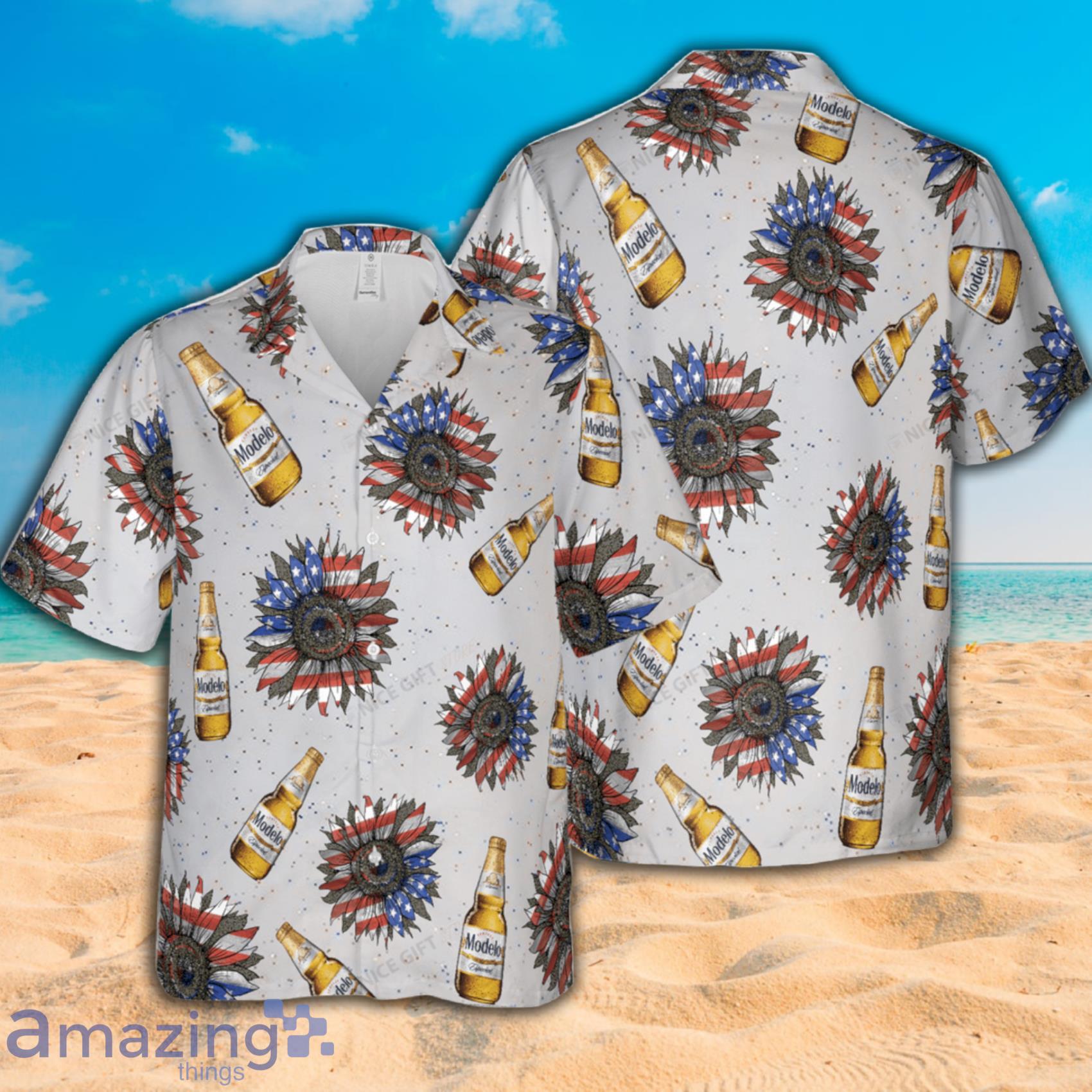Modelo Sunflowered 4th Of July Short Sleeve Hawaiian Shirt Product Photo 1