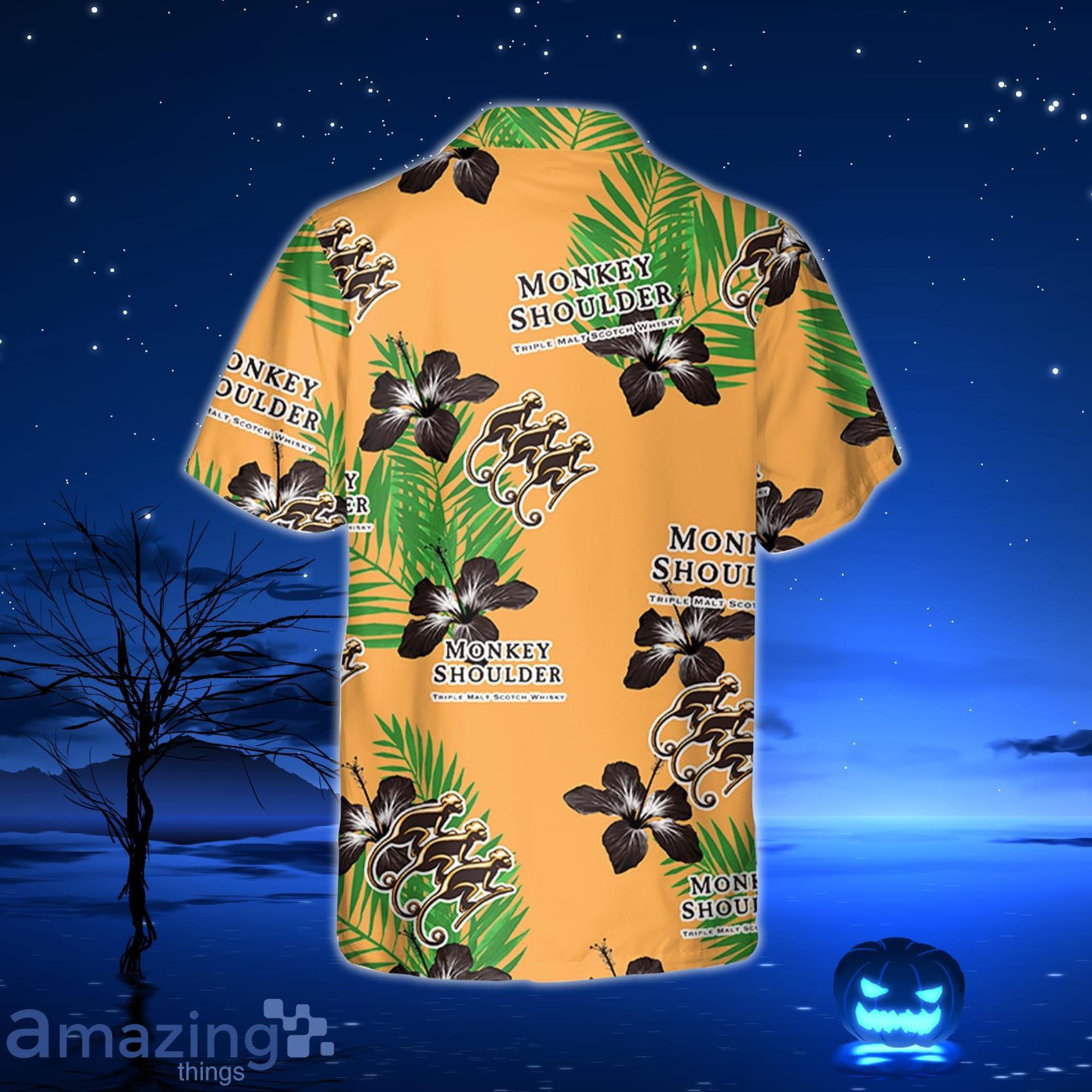 Tropical Flowers Hibiscus Monkey Hawaiian Shirt For Men, Hawaiian