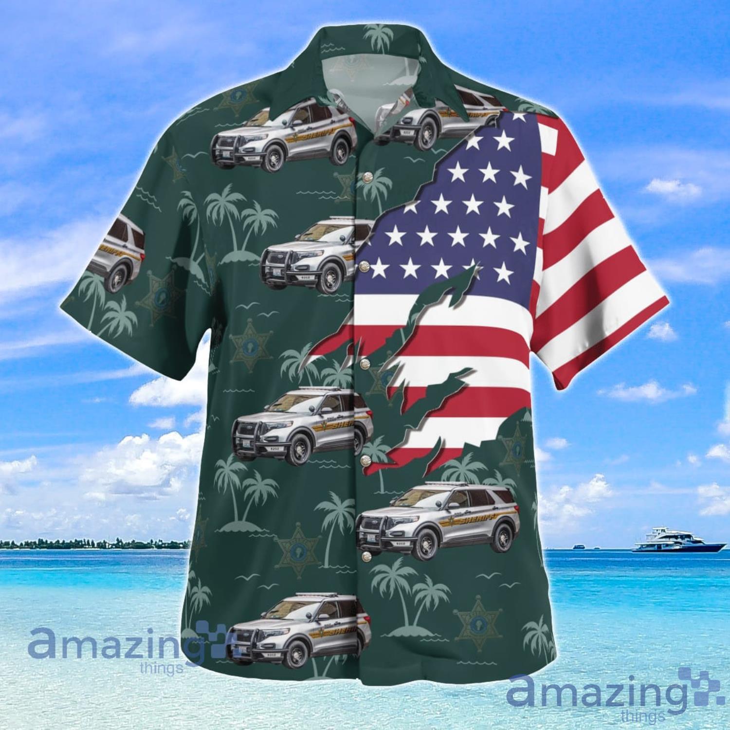 Mount Vernon Washington Skagit County Sheriffs Office 2020 Ford Police Interceptor Utility SUV Aloha Summer Gift Hawaiian Shirt image Mount Vernon Washington Skagit County Sheriffs Office 2020 Ford Police Interceptor Utility SUV Aloha Summer Gift Hawaiian Shirt Product Photo 2
