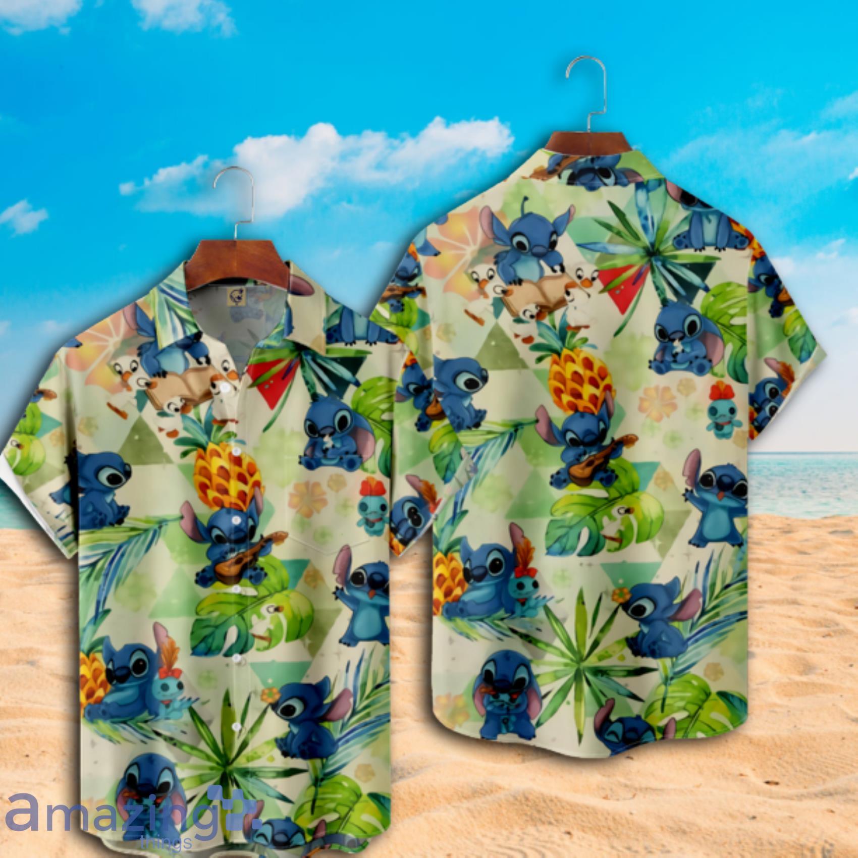 Movies Lilo & Stitch And Tropical Pattern Summer Hawaiian Shirt Product Photo 1