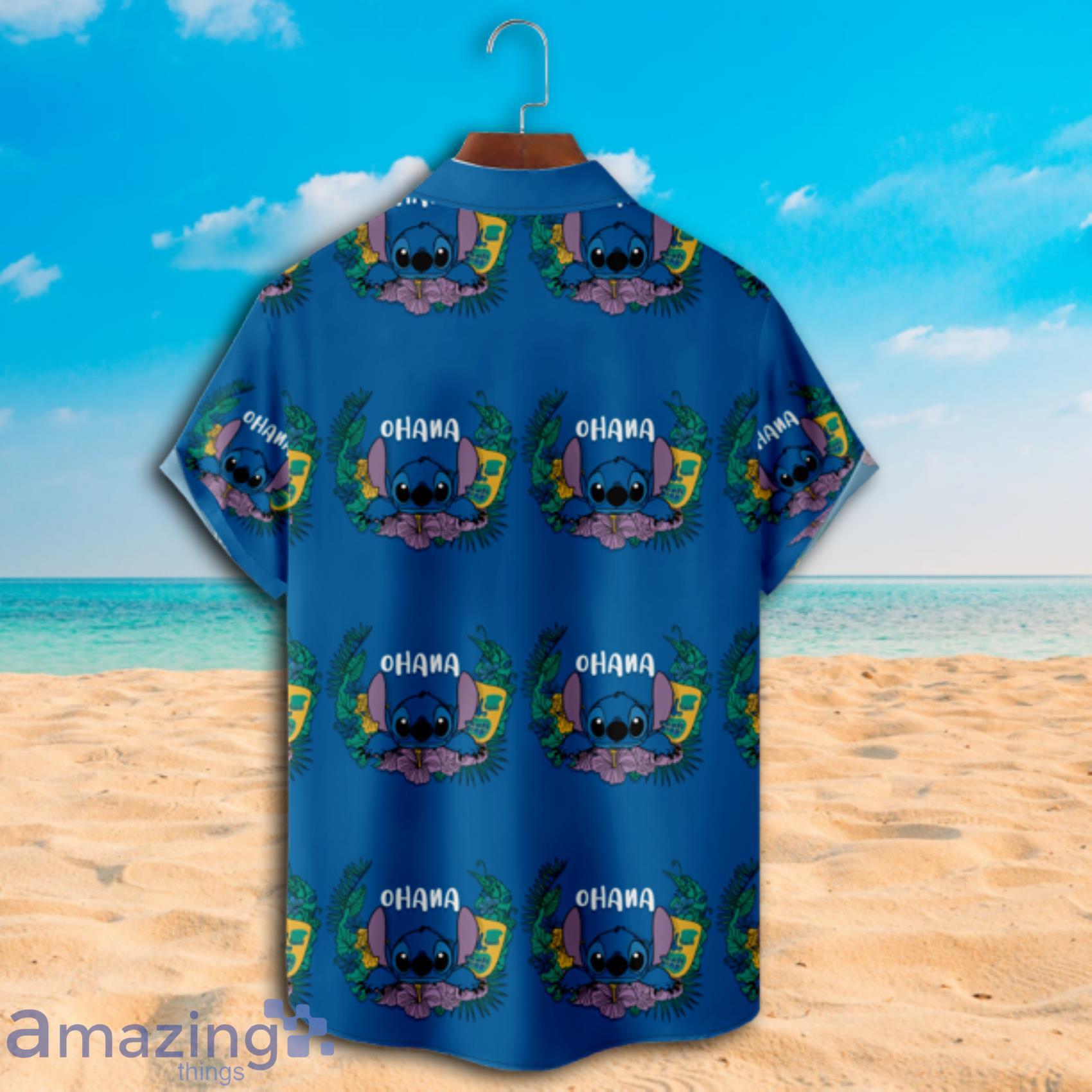 Movies Lilo & Stitch Navy Short Sleeve Hawaiian Shirt For Family Product Photo 1