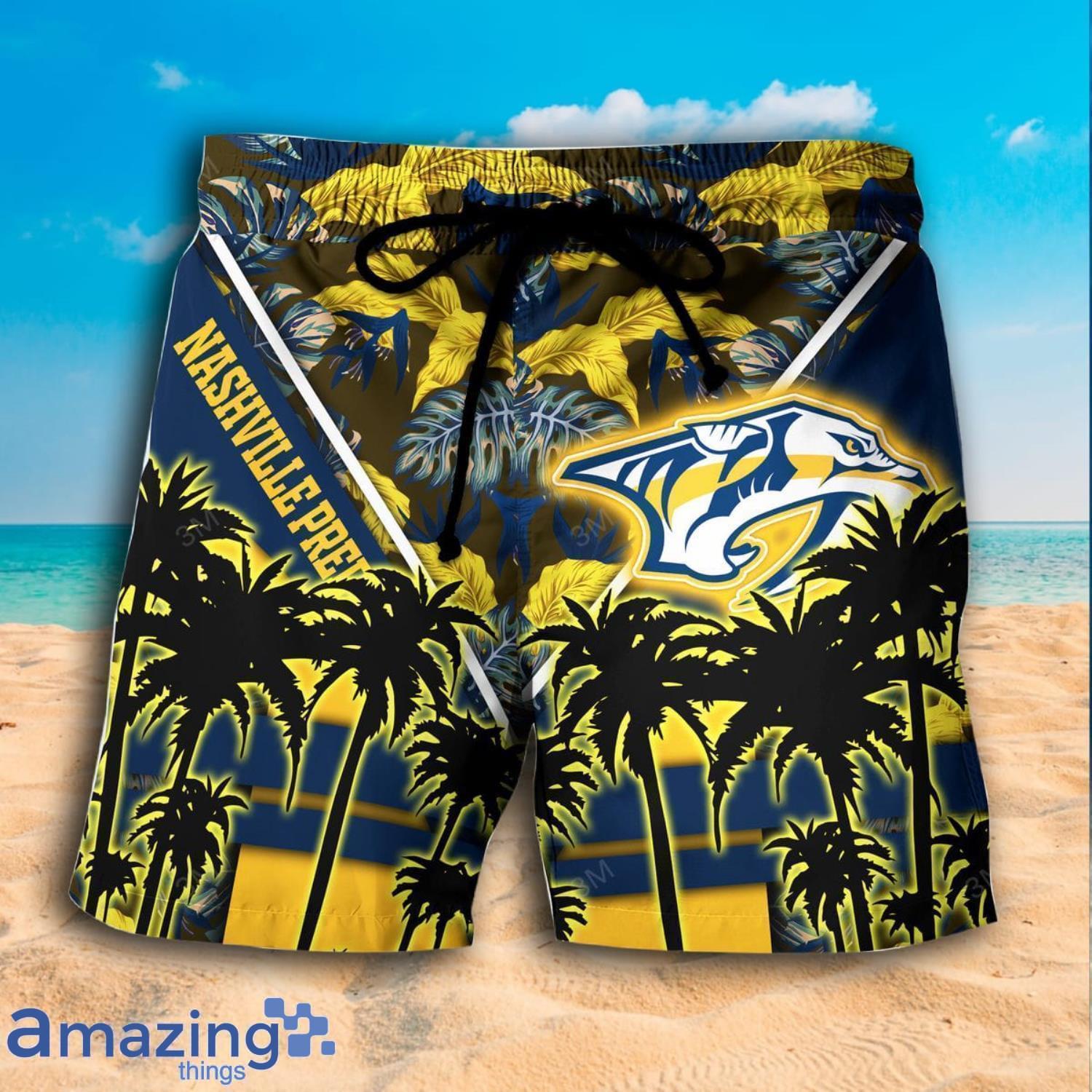 Nashville Predators NHL Coconut Tree And Tropical Pattern Hawaiian Shirt And Shorts image Nashville Predators NHL Coconut Tree And Tropical Pattern Hawaiian Shirt And Shorts Product Photo 4